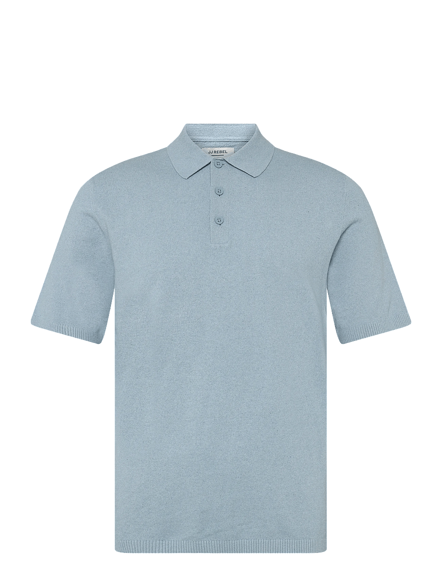 JJ REBEL - JREBCALLUM KNIT POLO SS SN - faded denim - 1