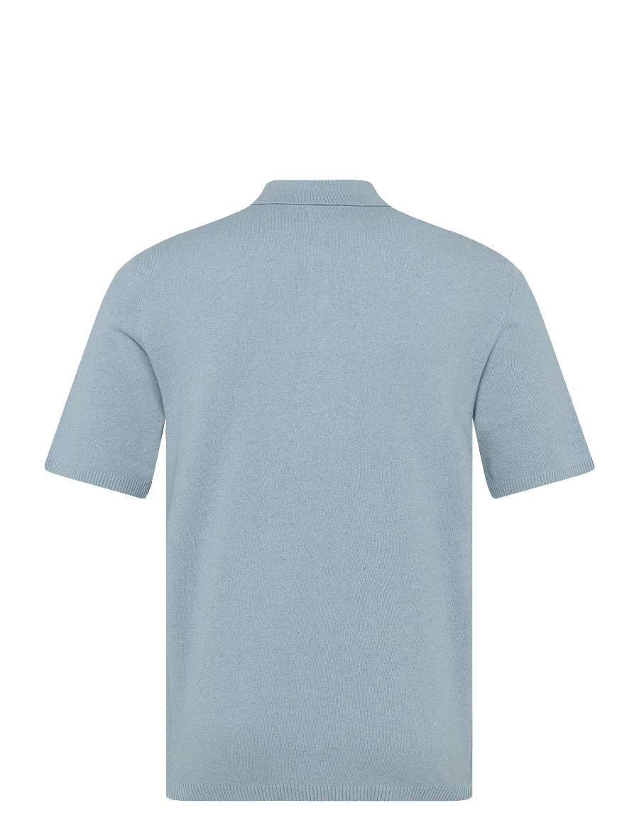 JJ REBEL - JREBCALLUM KNIT POLO SS SN - faded denim - 2