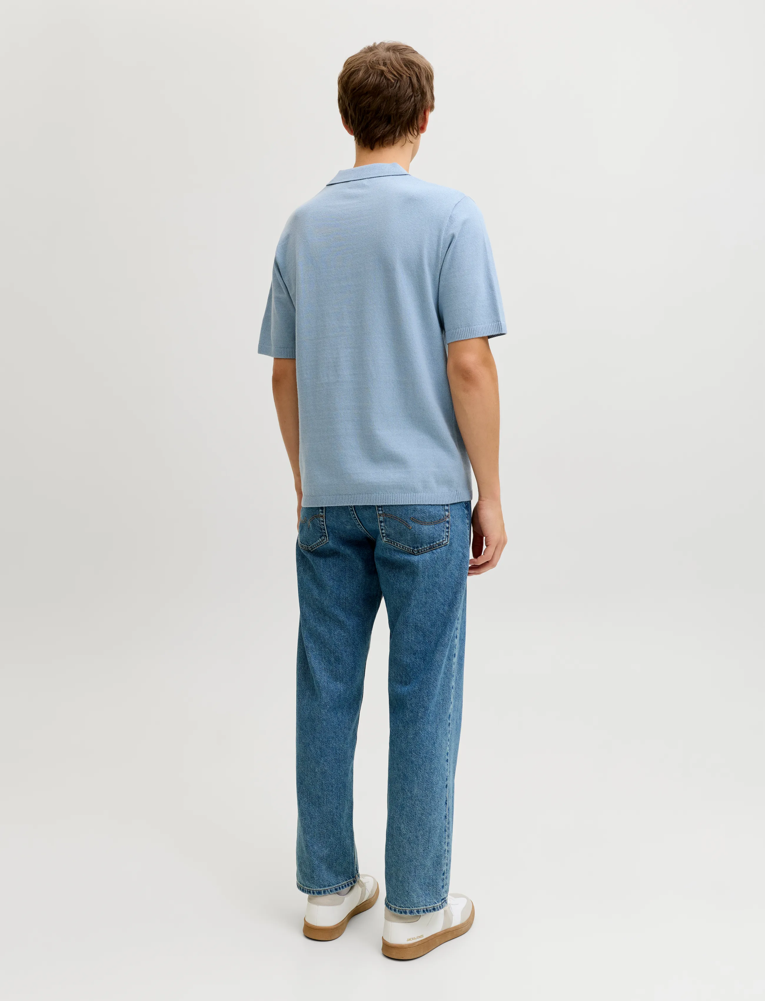 JJ REBEL - JREBCALLUM KNIT POLO SS SN - die niedrigsten preise - faded denim - 3