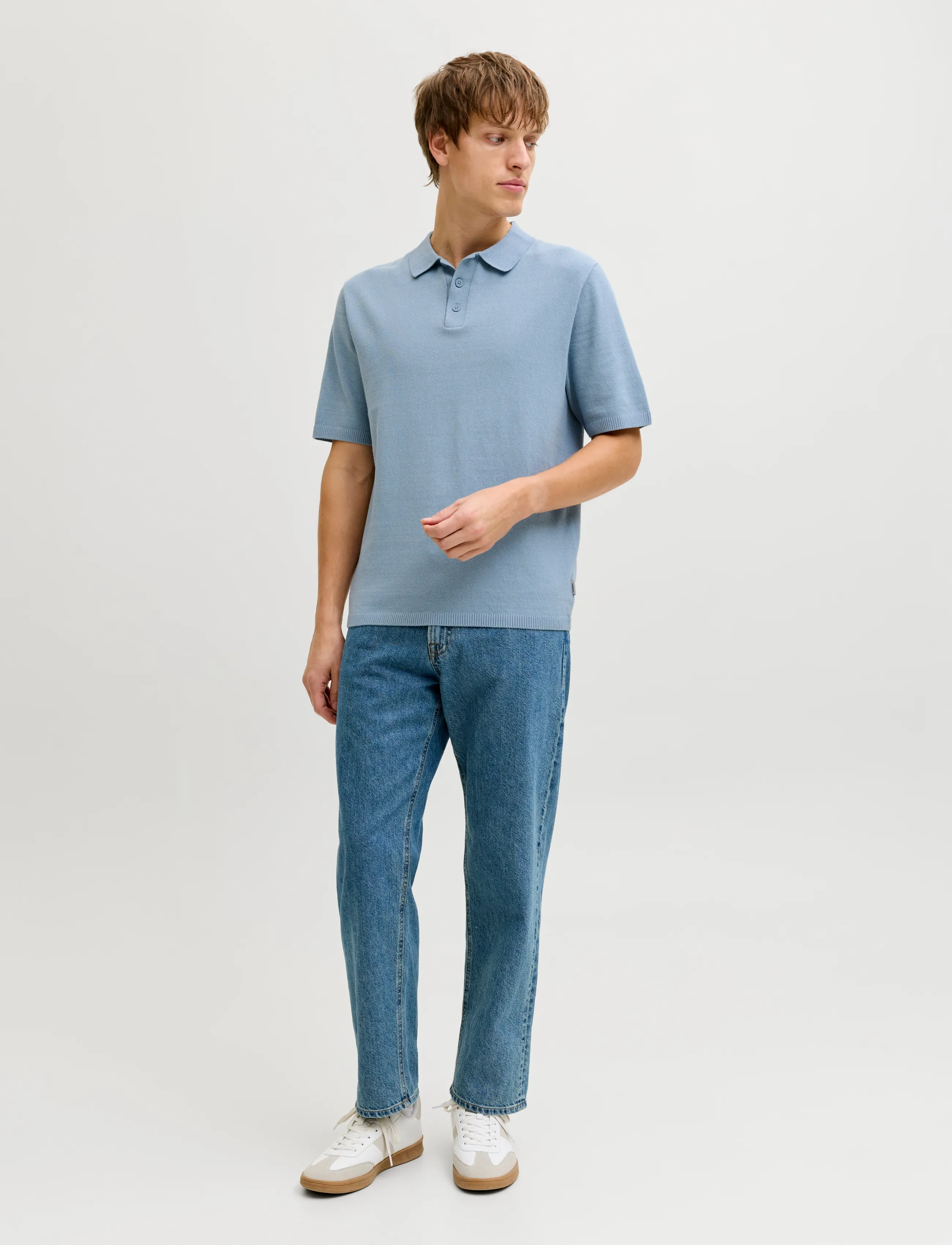 JJ REBEL - JREBCALLUM KNIT POLO SS SN - die niedrigsten preise - faded denim - 4