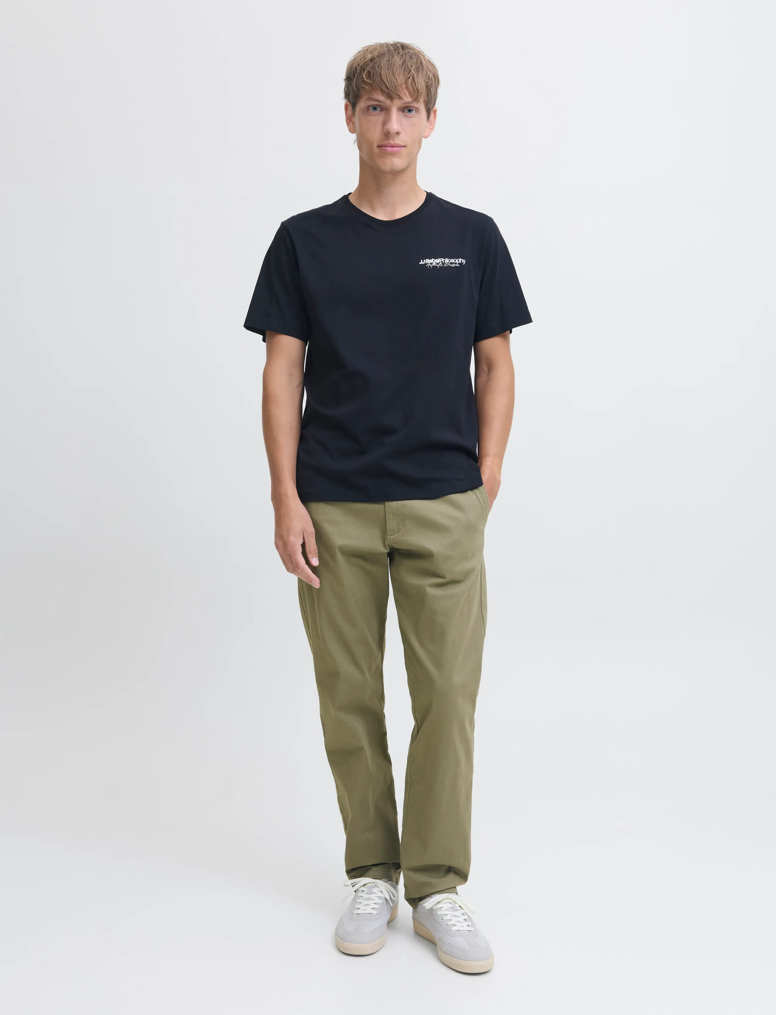 JJ REBEL - JREBKENNI SHARP CHINO NOOS - laveste priser - dusty olive - 4