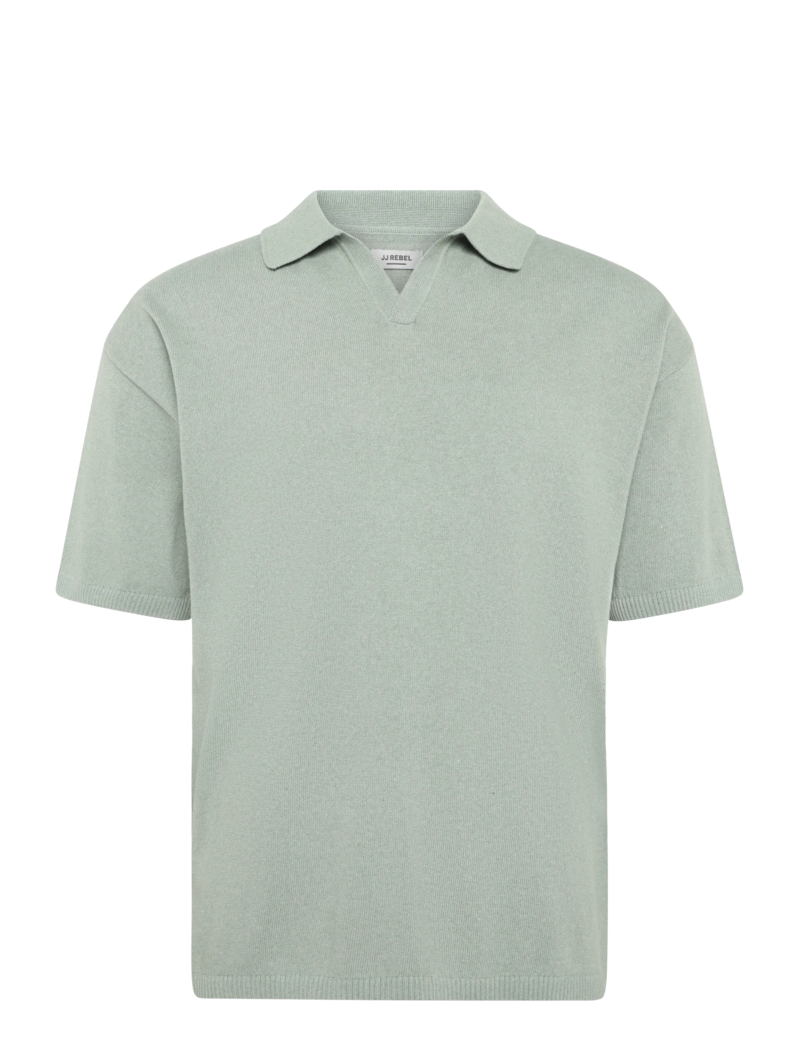 JJ REBEL Jrebcallum Knit Split Neck Grün - M - Herren