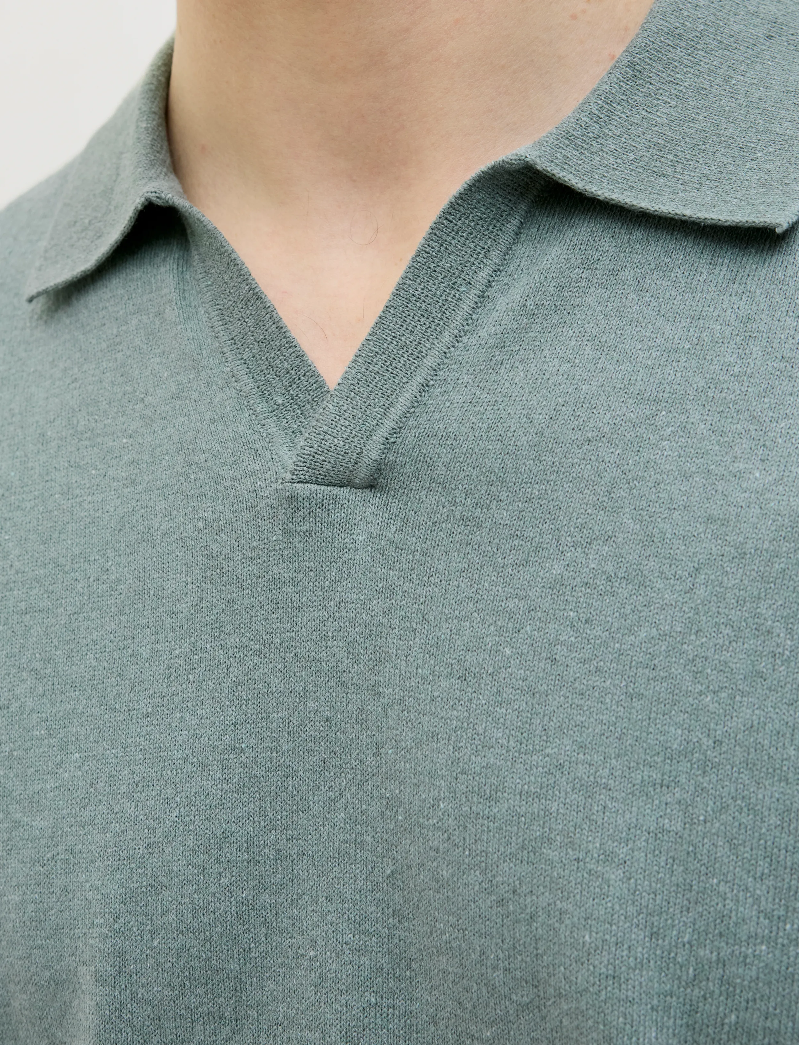 JJ REBEL - JREBCALLUM KNIT SPLIT NECK - laveste priser - desert sage - 5