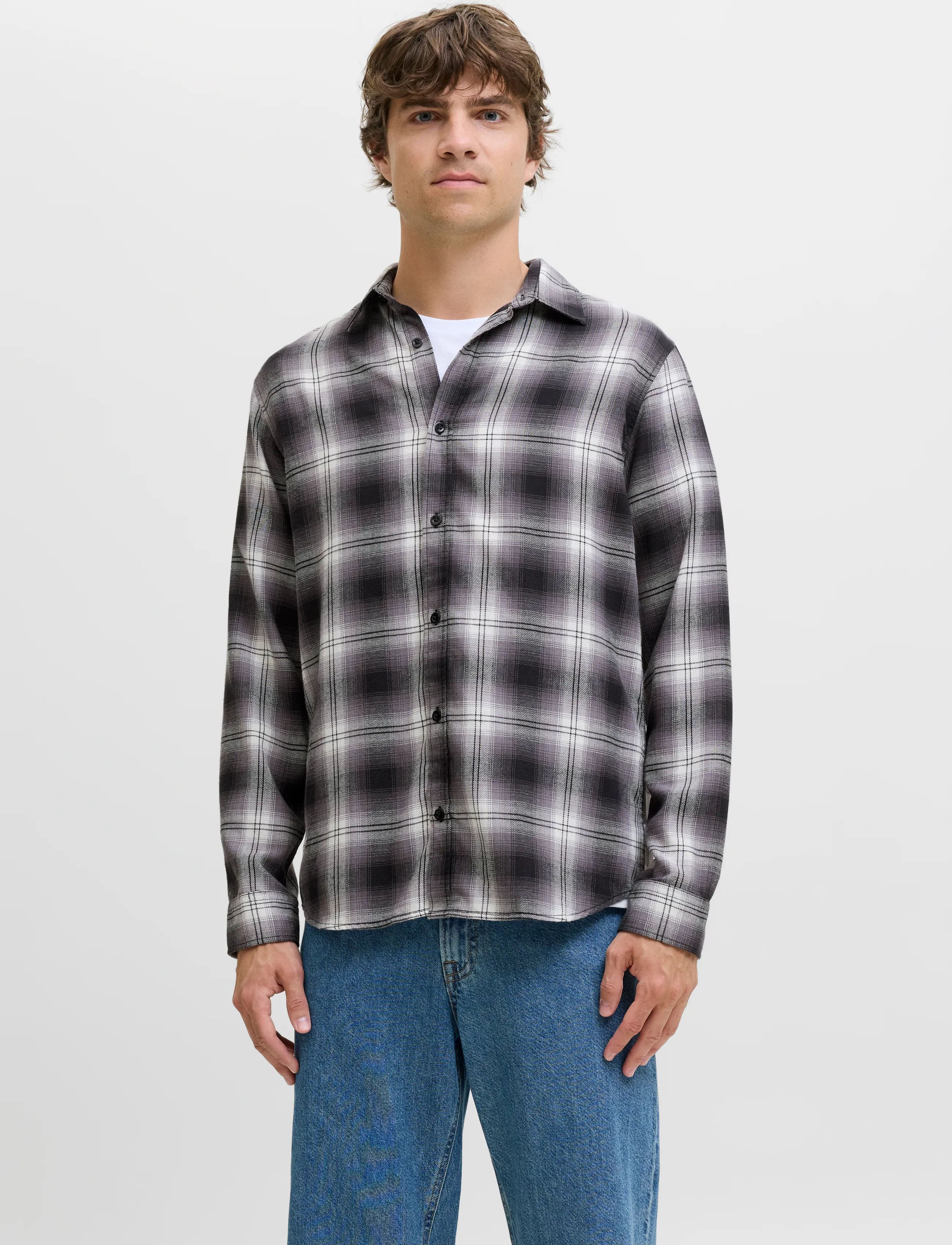 JJ REBEL JREBJETT SHIRT LS - JJ REBEL - GARGOYLE / grey