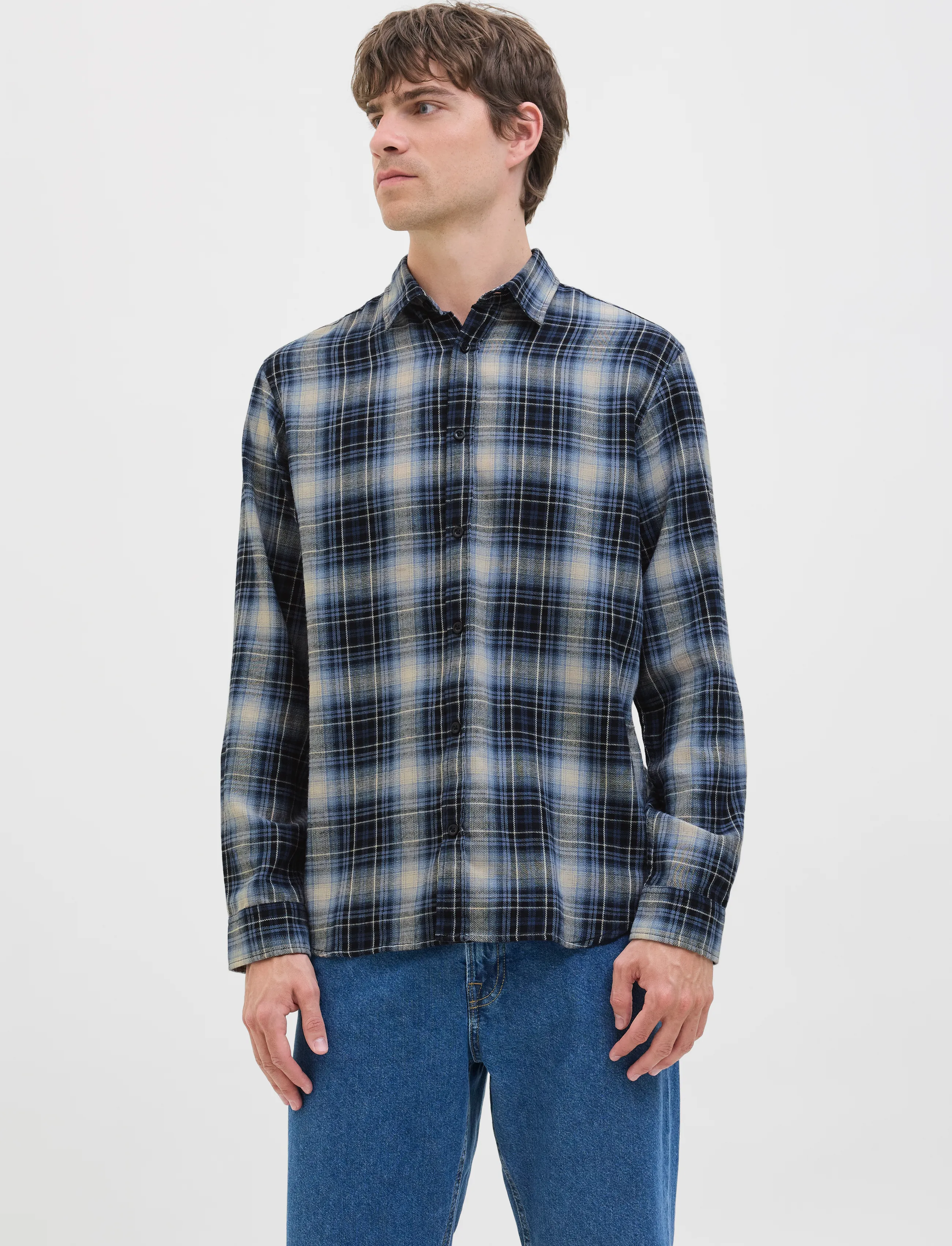 JJ REBEL JREBJETT SHIRT LS - Tøj - SKY CAPTAIN / navy