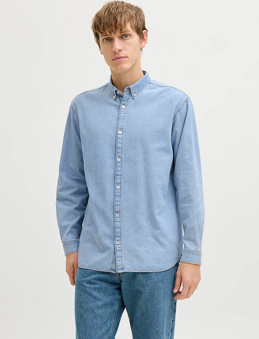 JJ REBEL - JREBAVAN SHIRT LS - jeansskjortor - light blue denim - 0