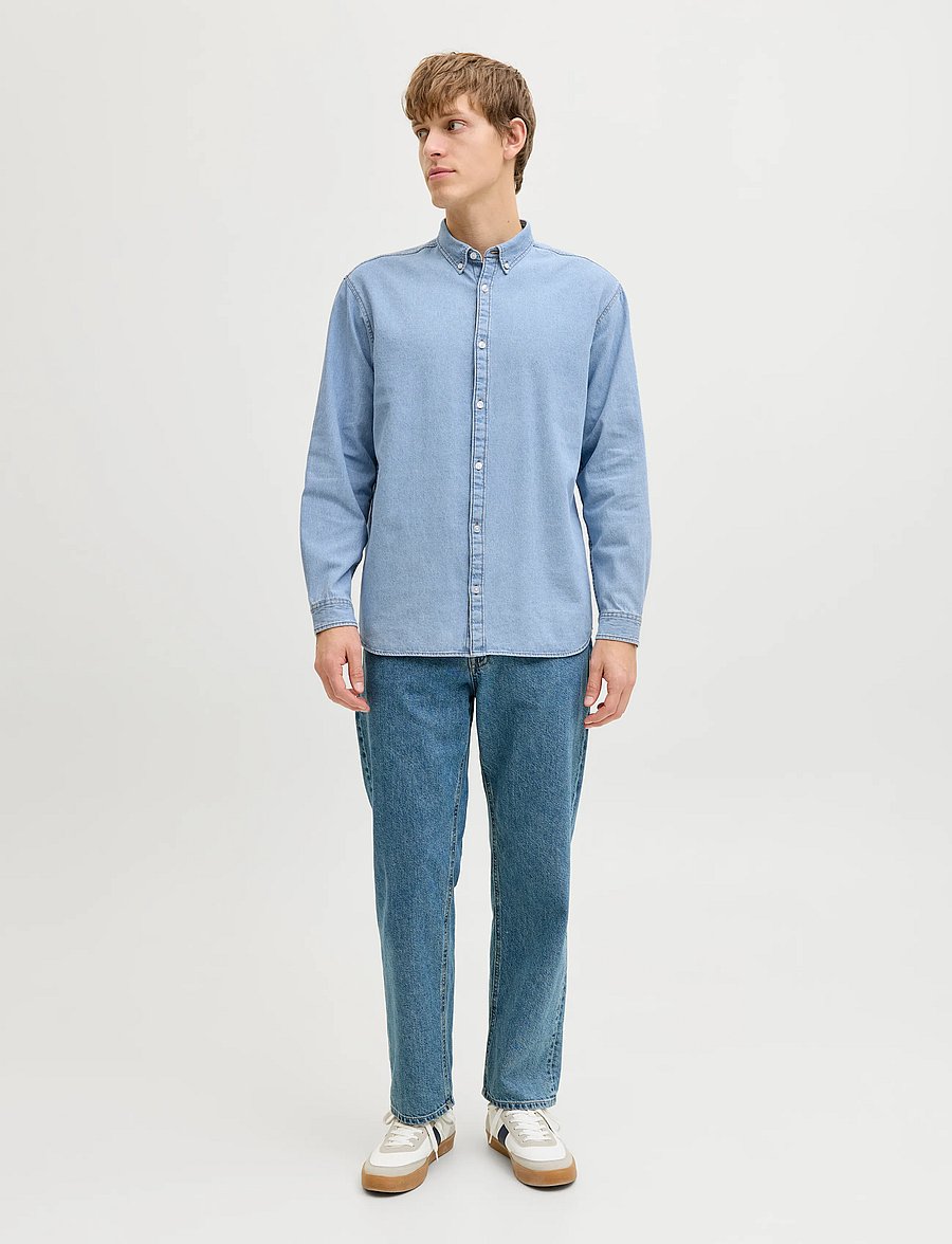 JJ REBEL - JREBAVAN SHIRT LS - jeansskjortor - light blue denim - 4