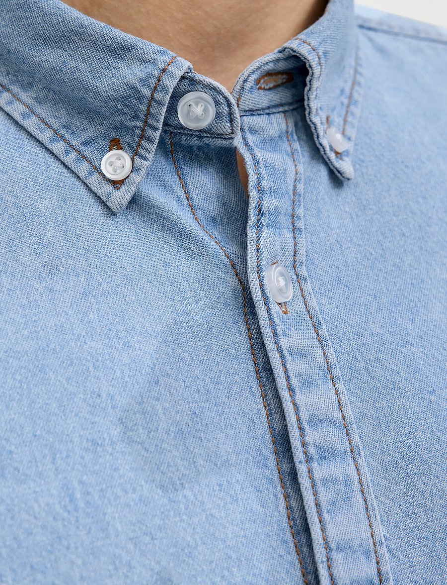 JJ REBEL - JREBAVAN SHIRT LS - jeansskjortor - light blue denim - 5