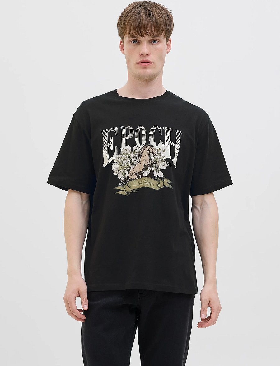 JJ REBEL - JREBHENRY TEE SS CREW NECK - black - 0
