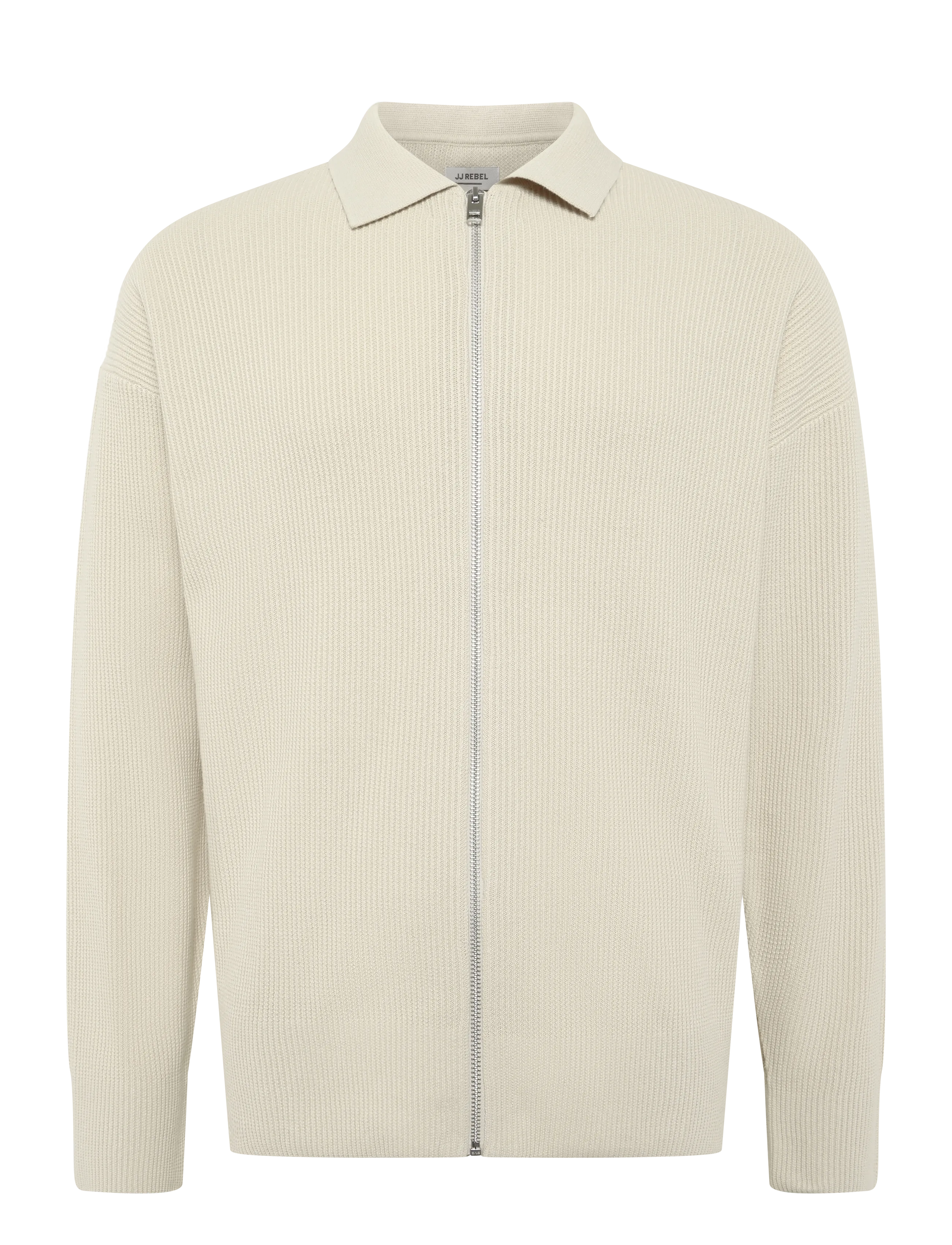 JJ REBEL Jrebjohn Knit Zip Cardigan Cream - XL - Herren