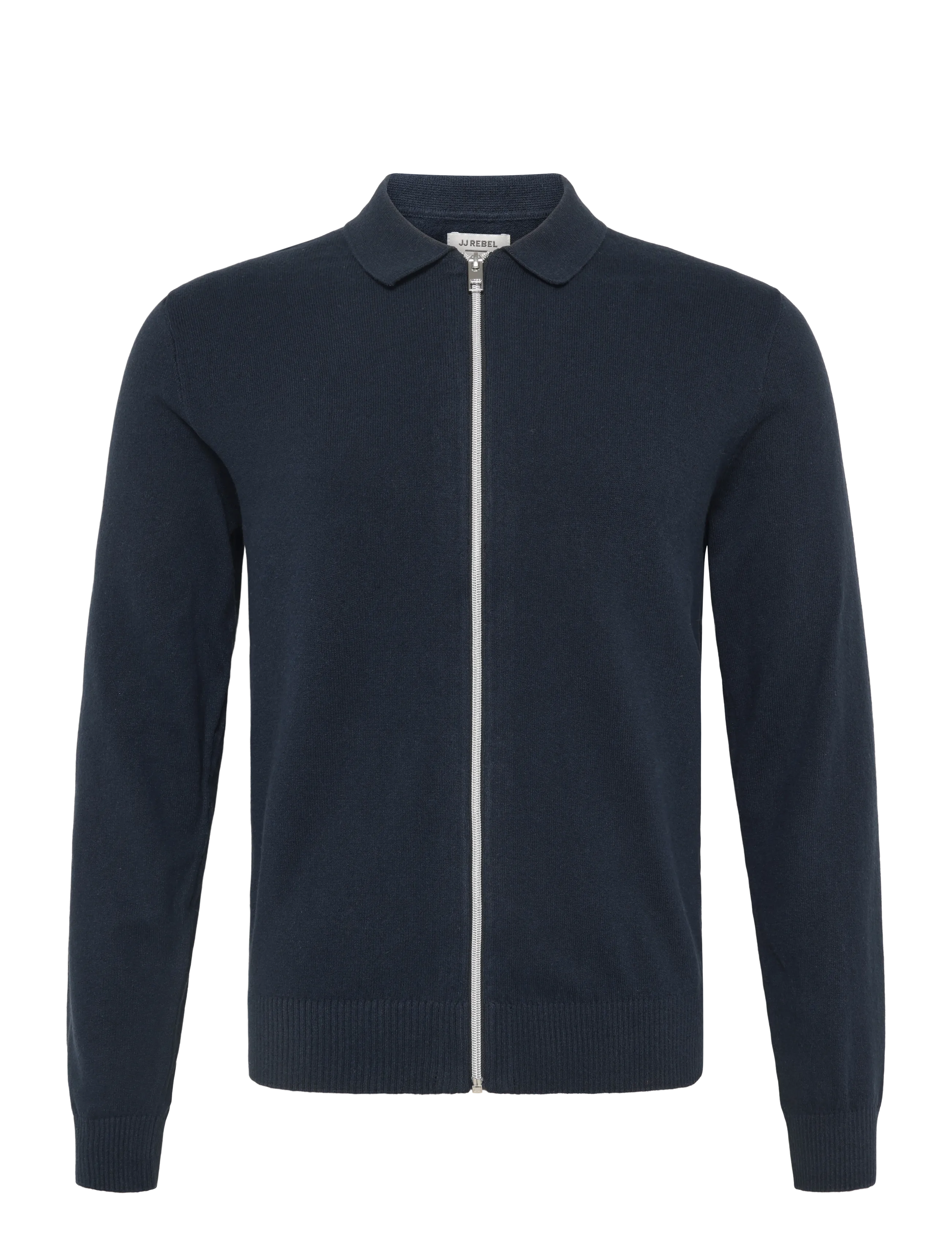 JJ REBEL JREBCALLUM KNIT POLO FULL ZIP - JJ REBEL - SKY CAPTAIN / navy