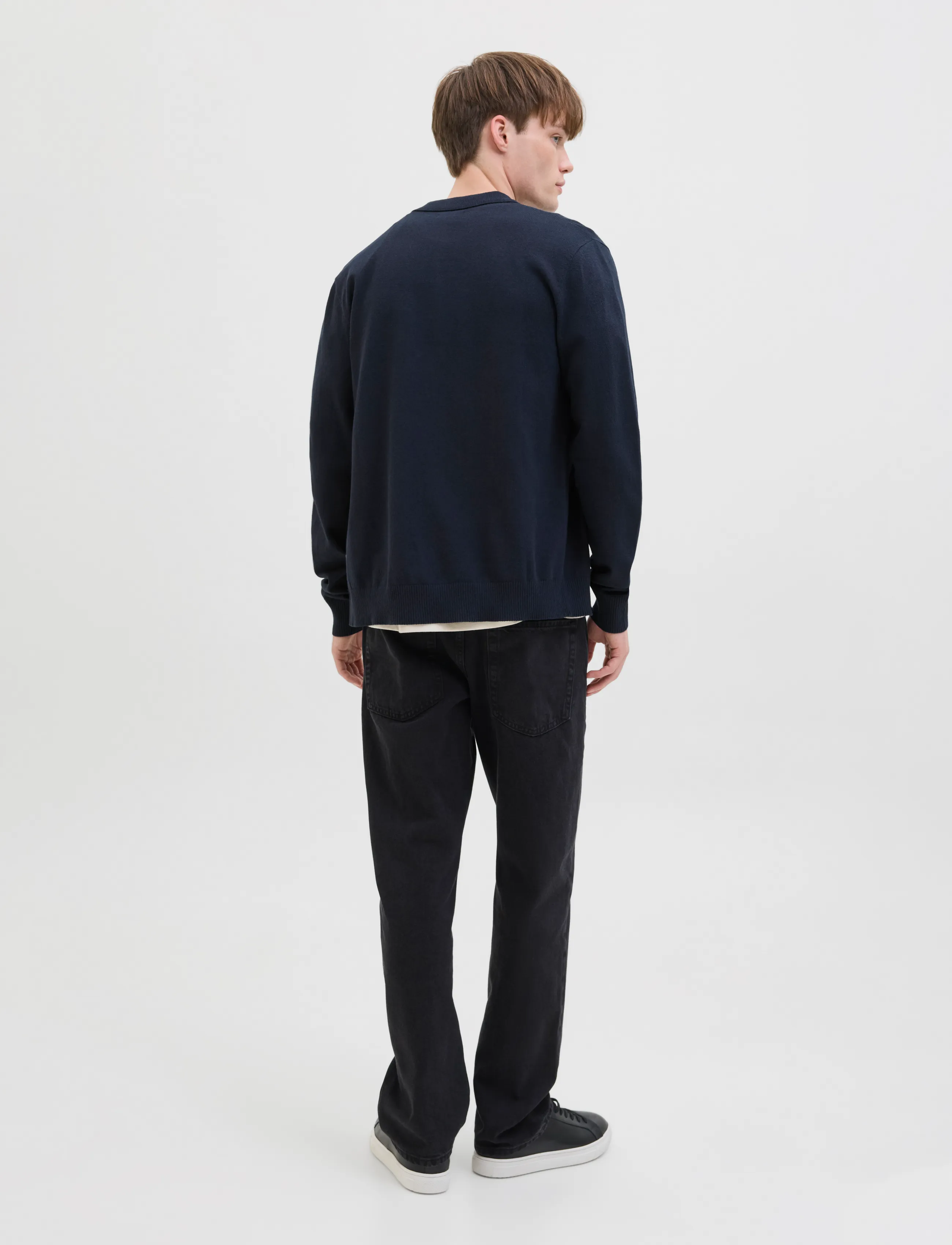 JJ REBEL - JREBCALLUM KNIT POLO FULL ZIP - knitted polos - sky captain - 3