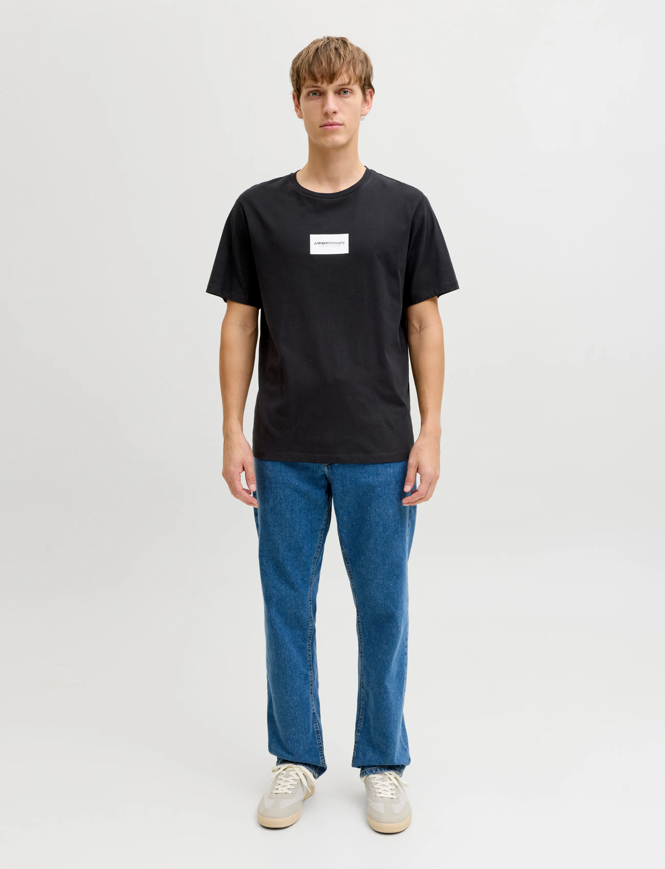 JJ REBEL - JREBDUKE SS TEE CREW NECK - laveste priser - black - 4