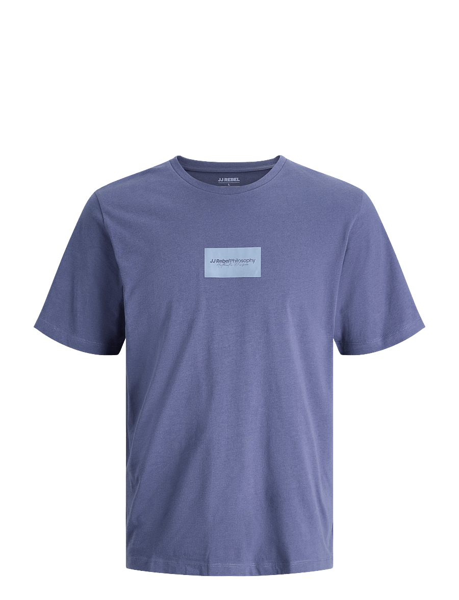 JJ REBEL - JREBDUKE SS TEE CREW NECK - kurzärmelige t-shirts - nightshadow blue - 1