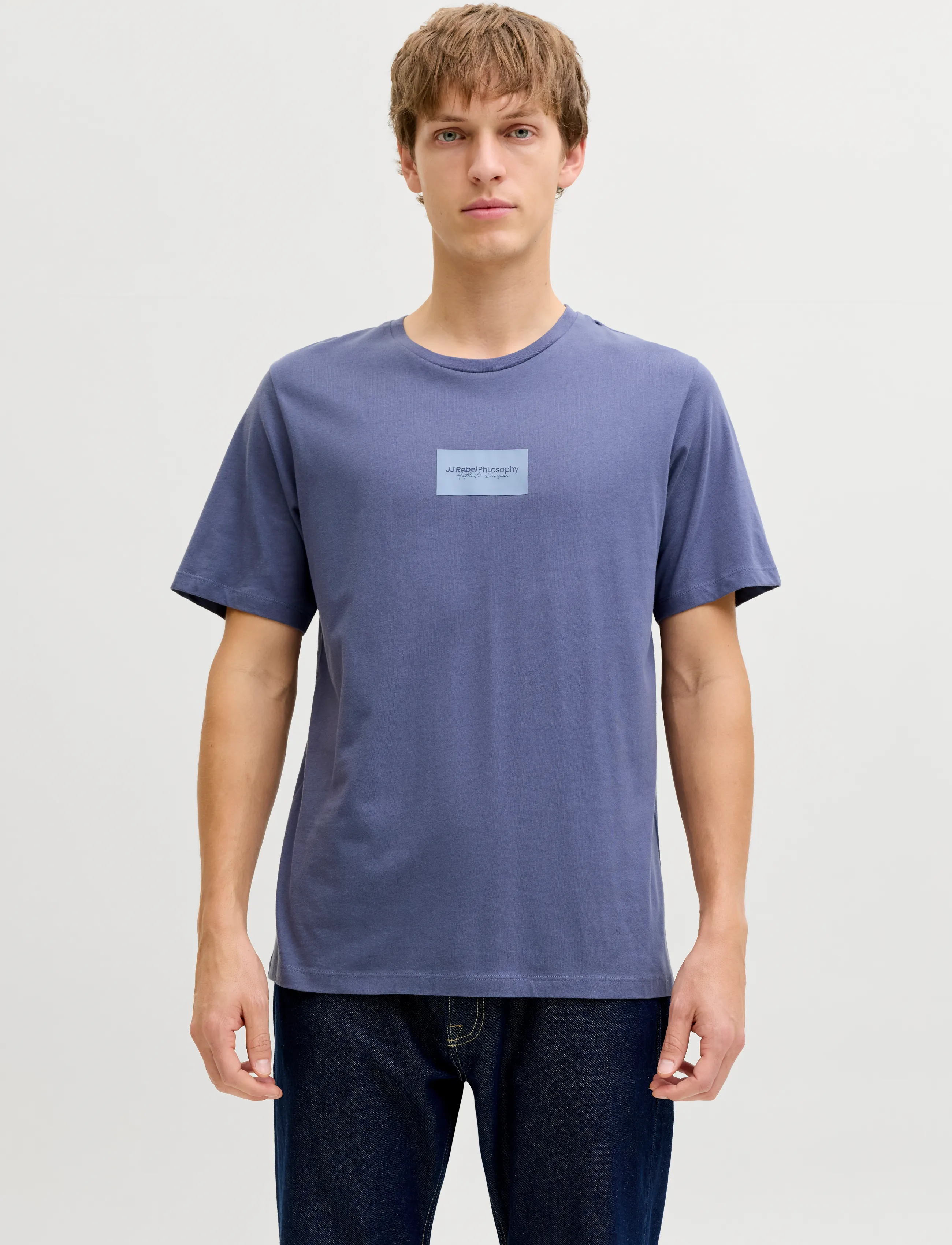 JJ REBEL JREBDUKE SS TEE CREW NECK - Lühikeste varrukatega T-särgid - NIGHTSHADOW BLUE / blue