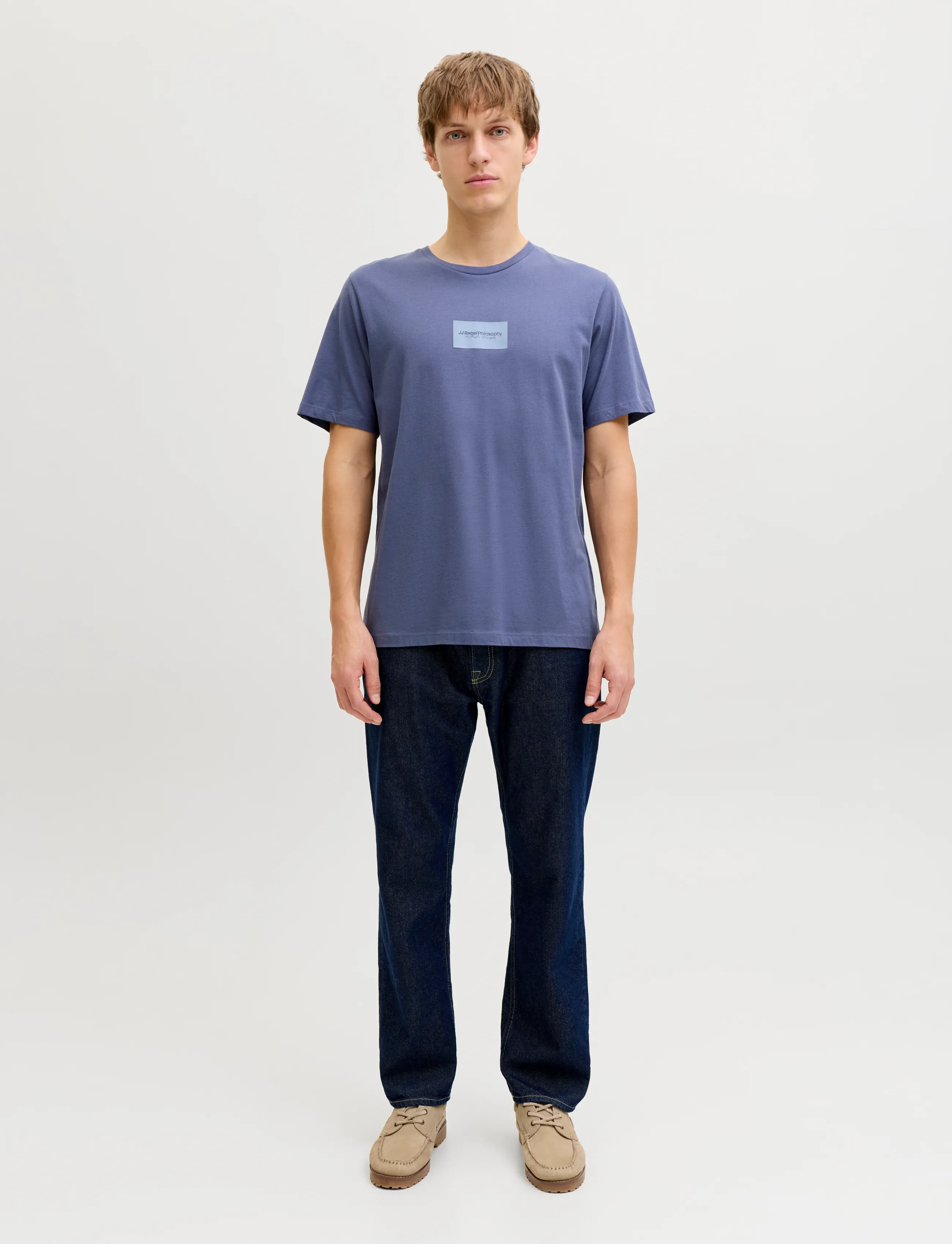 JJ REBEL - JREBDUKE SS TEE CREW NECK - laveste priser - nightshadow blue - 4