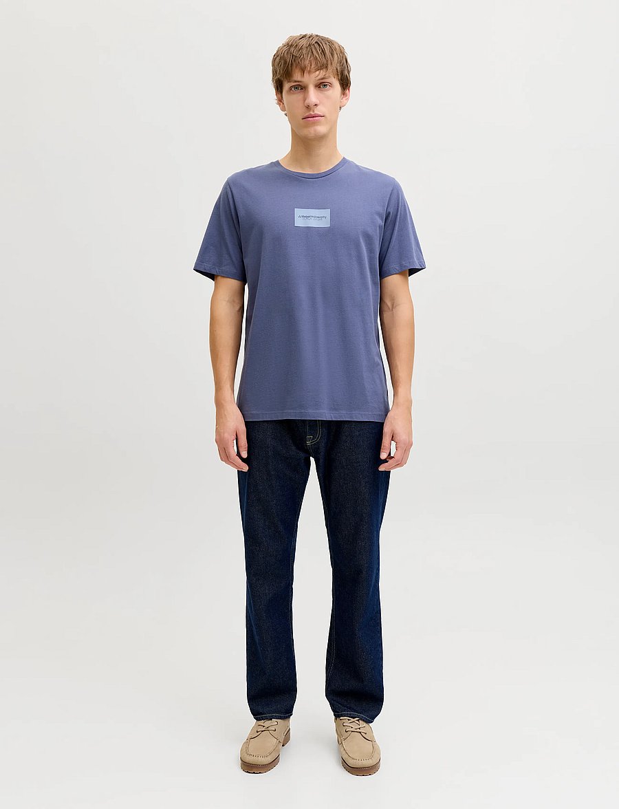 JJ REBEL - JREBDUKE SS TEE CREW NECK - kurzärmelige t-shirts - nightshadow blue - 4