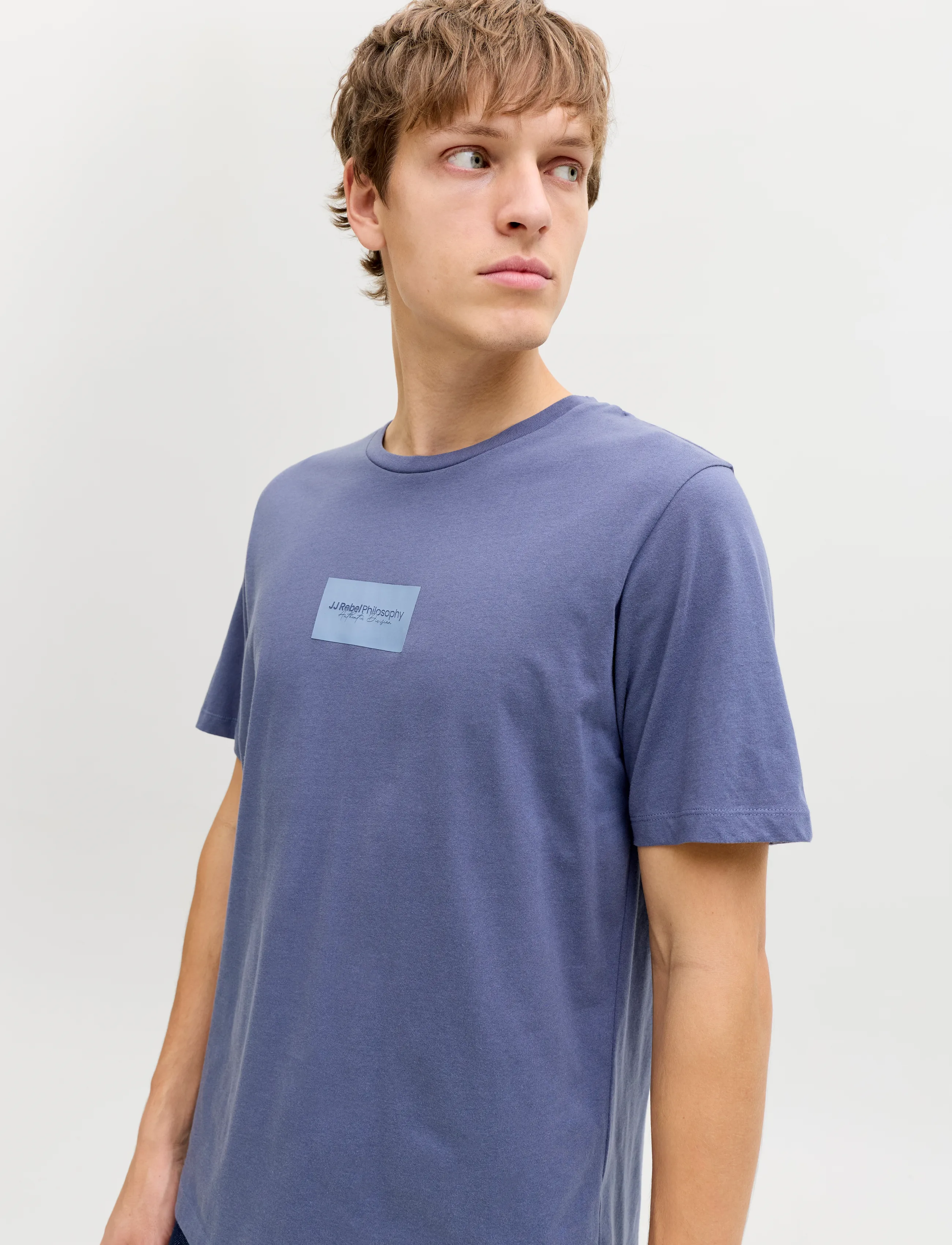 JJ REBEL - JREBDUKE SS TEE CREW NECK - laveste priser - nightshadow blue - 5