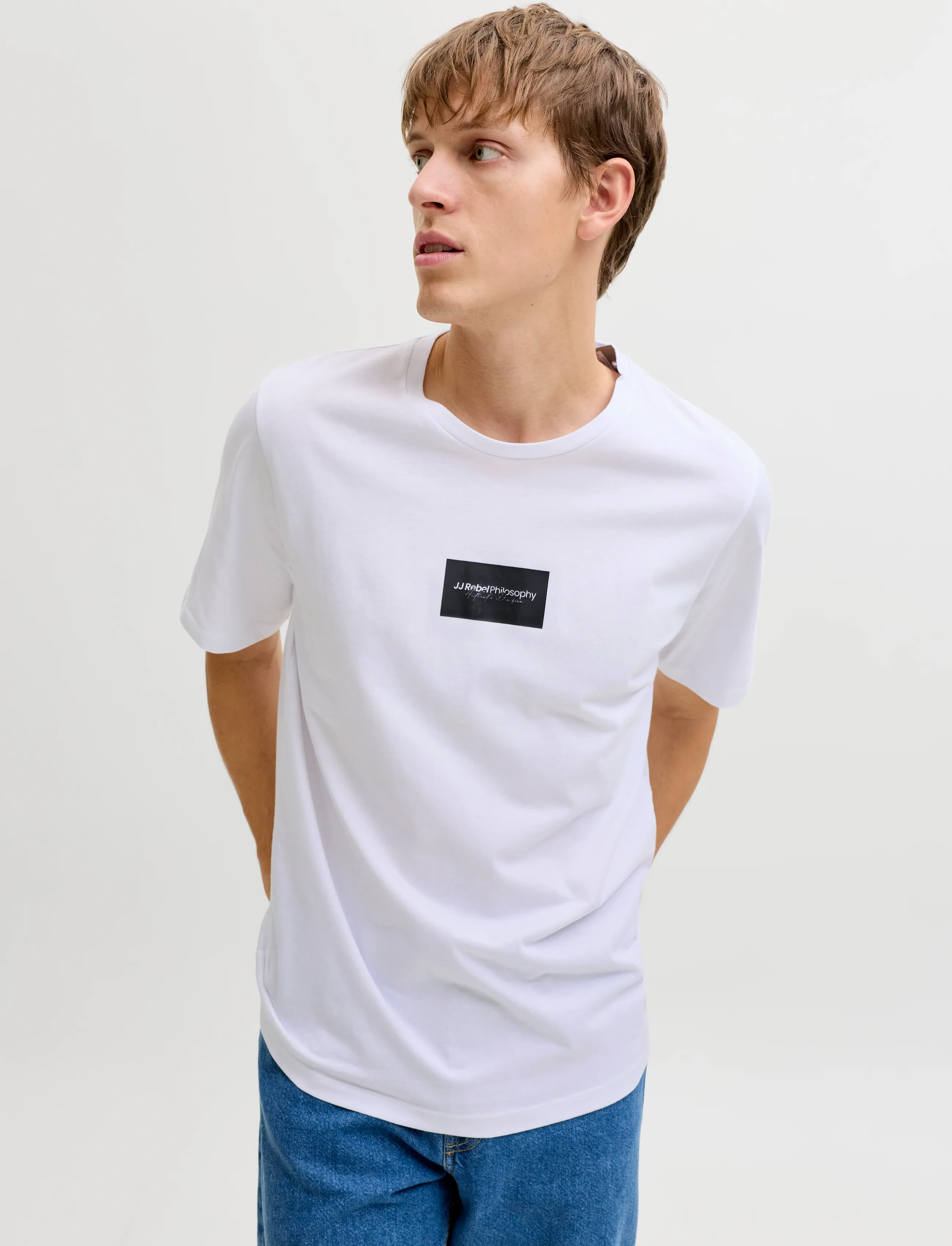 JJ REBEL - JREBDUKE SS TEE CREW NECK - die niedrigsten preise - white - 5