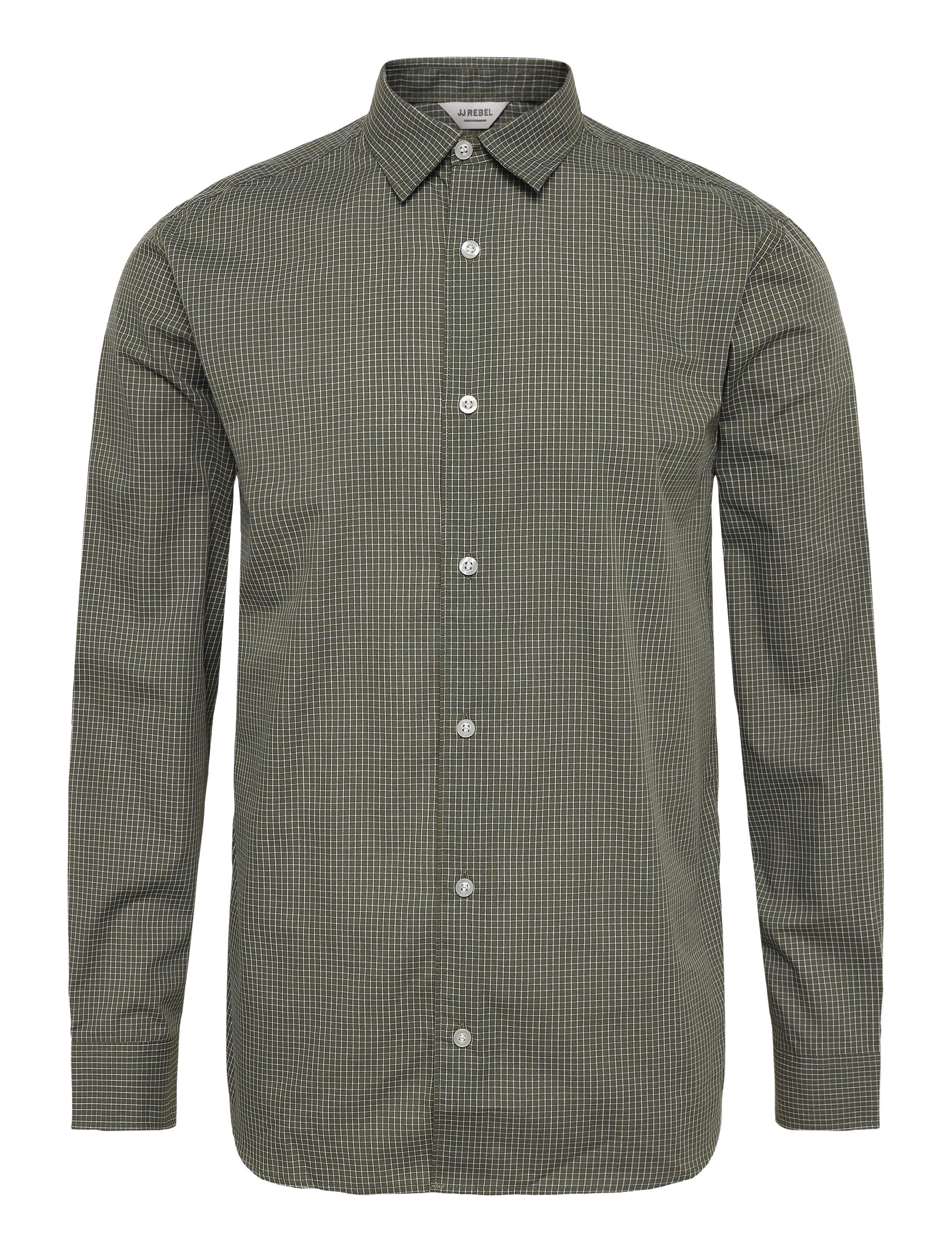 JJ REBEL JREBGAVIN CHECK SHIRT LS - Shirts - BEETLE / khaki/green