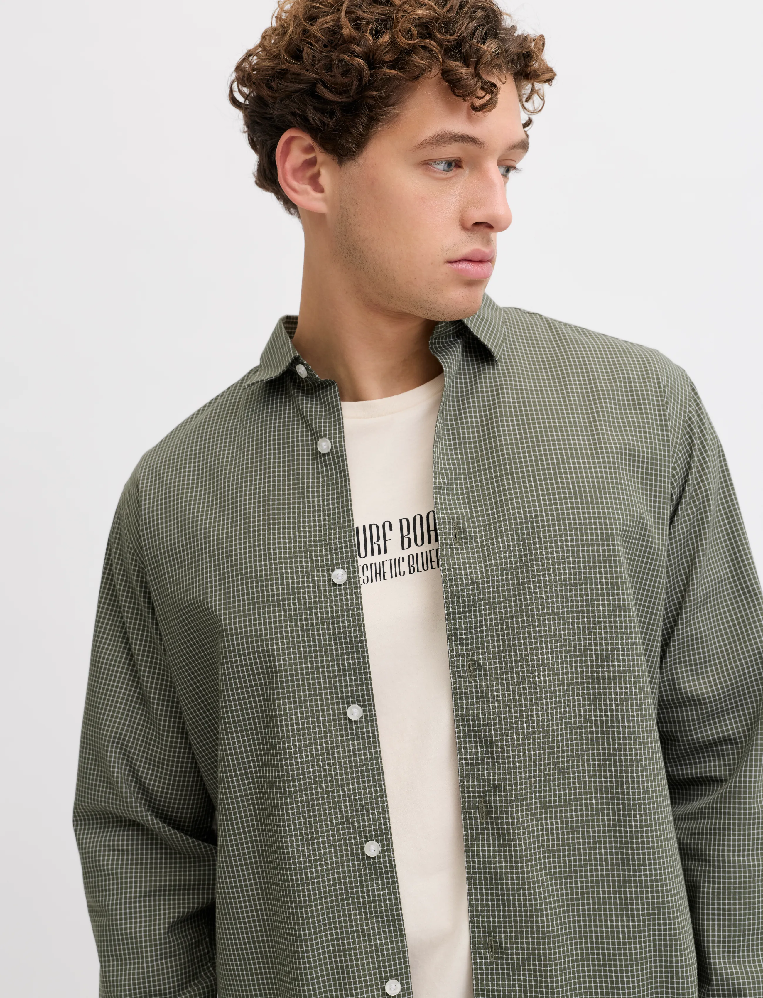 JJ REBEL - JREBGAVIN CHECK SHIRT LS - beetle - 5