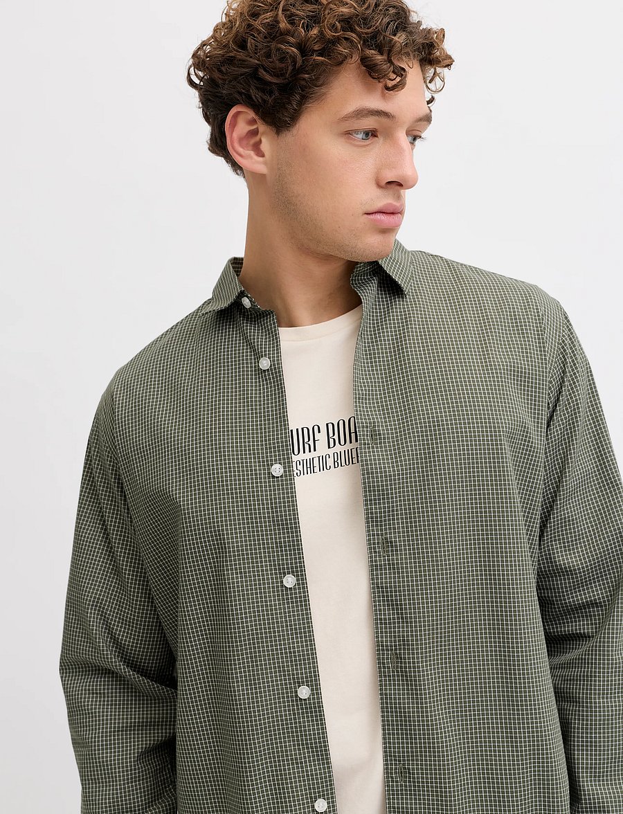 JJ REBEL - JREBGAVIN CHECK SHIRT LS - beetle - 5