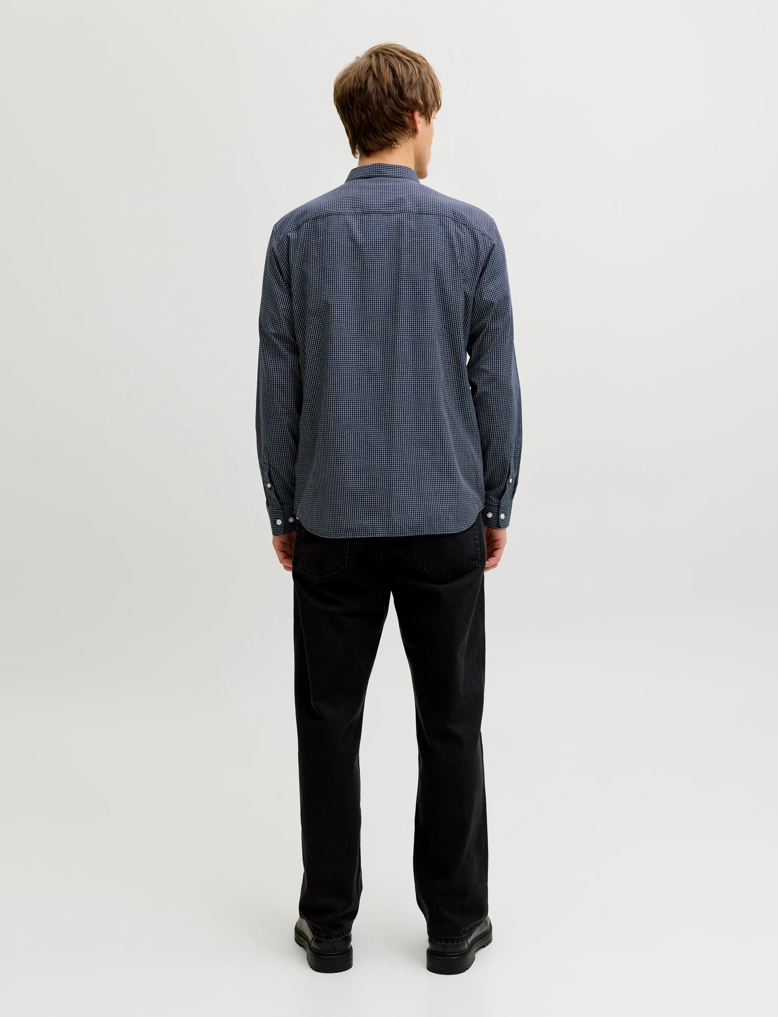 JJ REBEL - JREBGAVIN CHECK SHIRT LS - navy blazer - 2