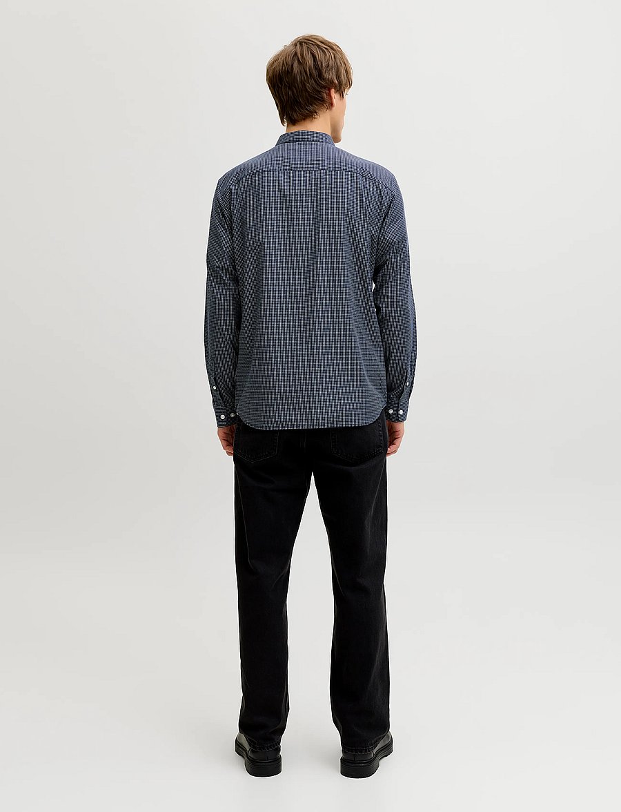 JJ REBEL - JREBGAVIN CHECK SHIRT LS - karierte hemden - navy blazer - 2