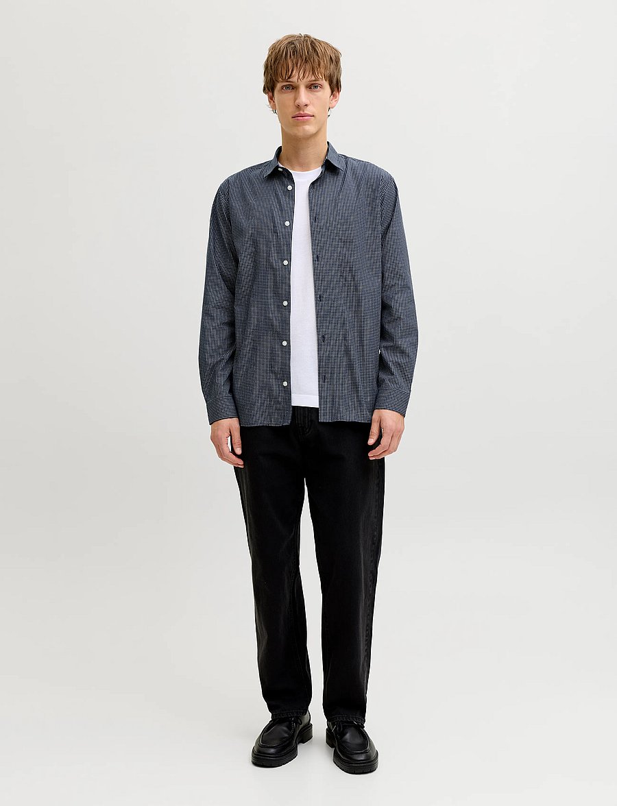 JJ REBEL - JREBGAVIN CHECK SHIRT LS - karierte hemden - navy blazer - 3