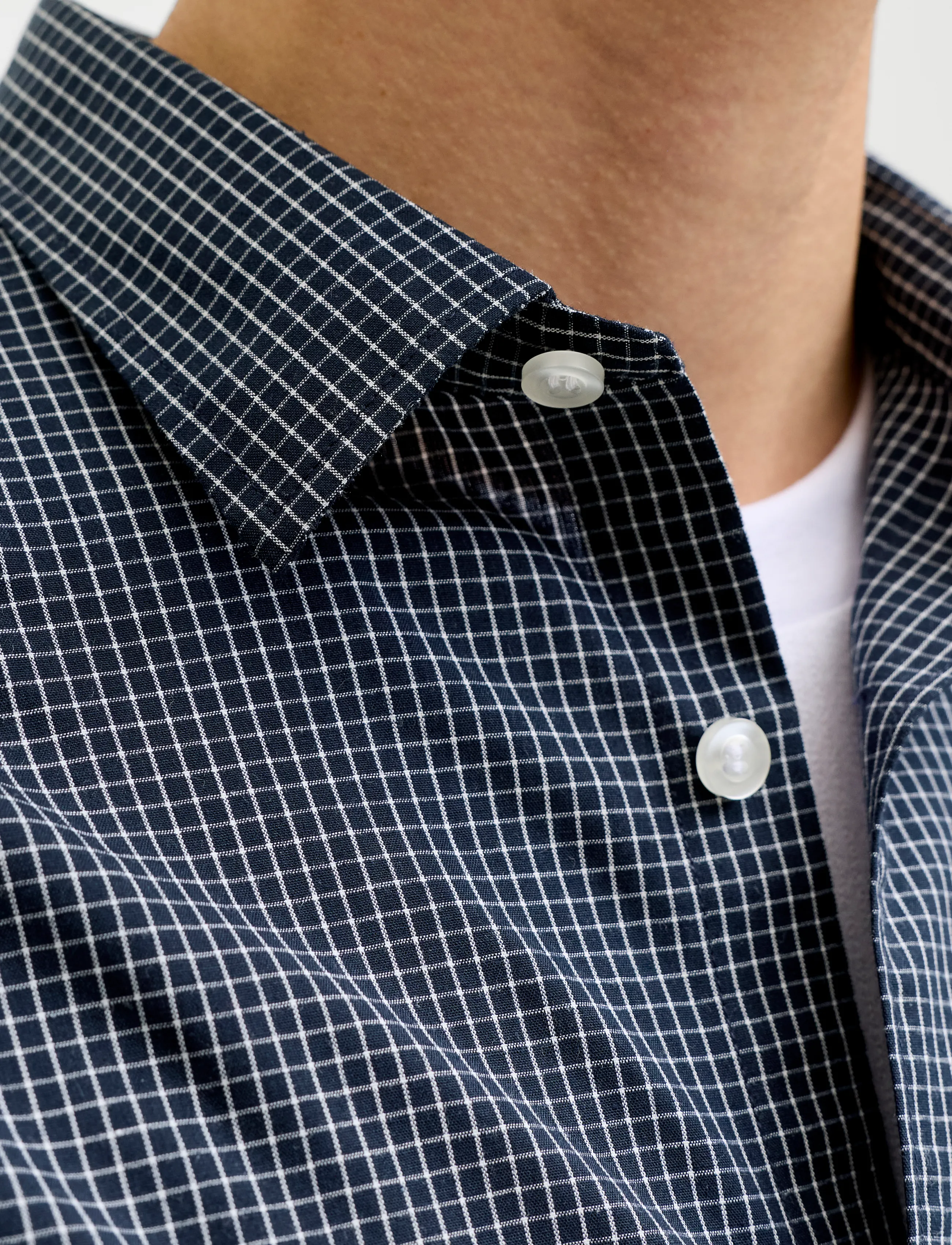 JJ REBEL - JREBGAVIN CHECK SHIRT LS - navy blazer - 4