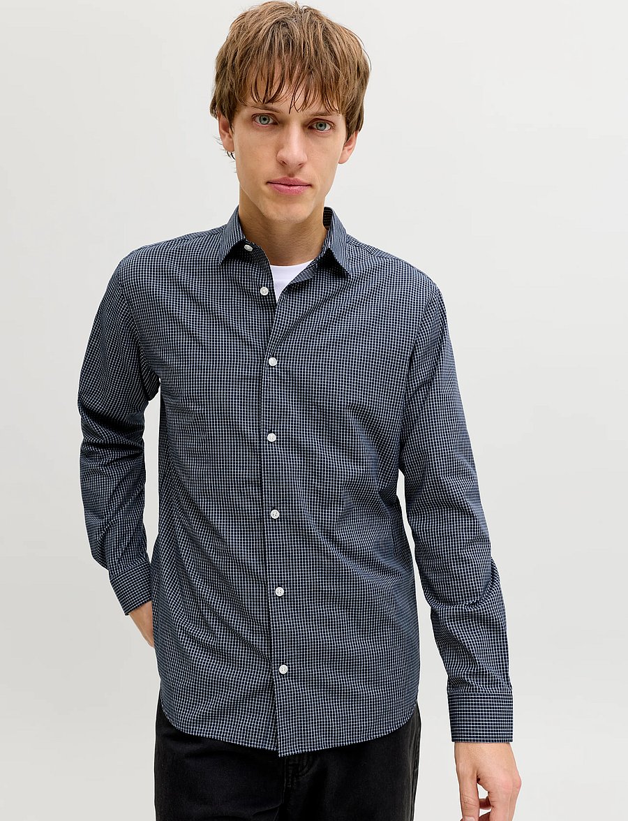JJ REBEL - JREBGAVIN CHECK SHIRT LS - karierte hemden - navy blazer - 5