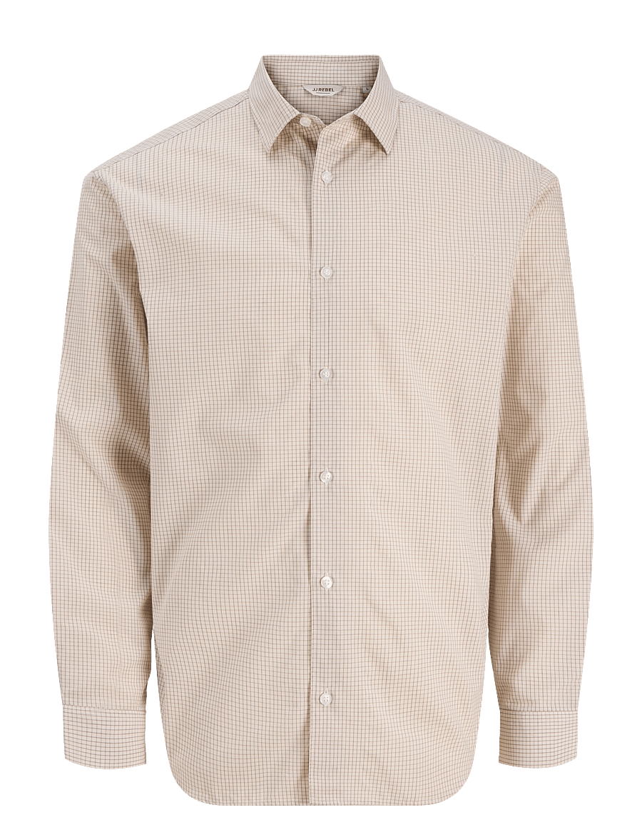 JJ REBEL - JREBGAVIN CHECK SHIRT LS - karierte hemden - roasted cashew - 1