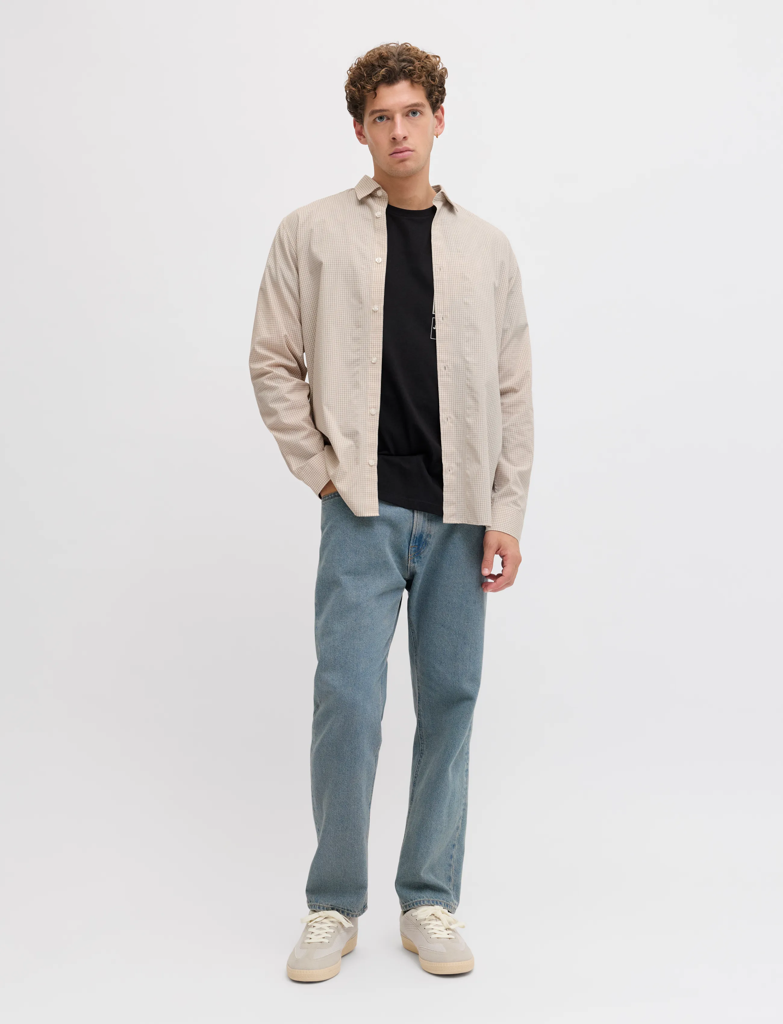 JJ REBEL - JREBGAVIN CHECK SHIRT LS - karierte hemden - roasted cashew - 4