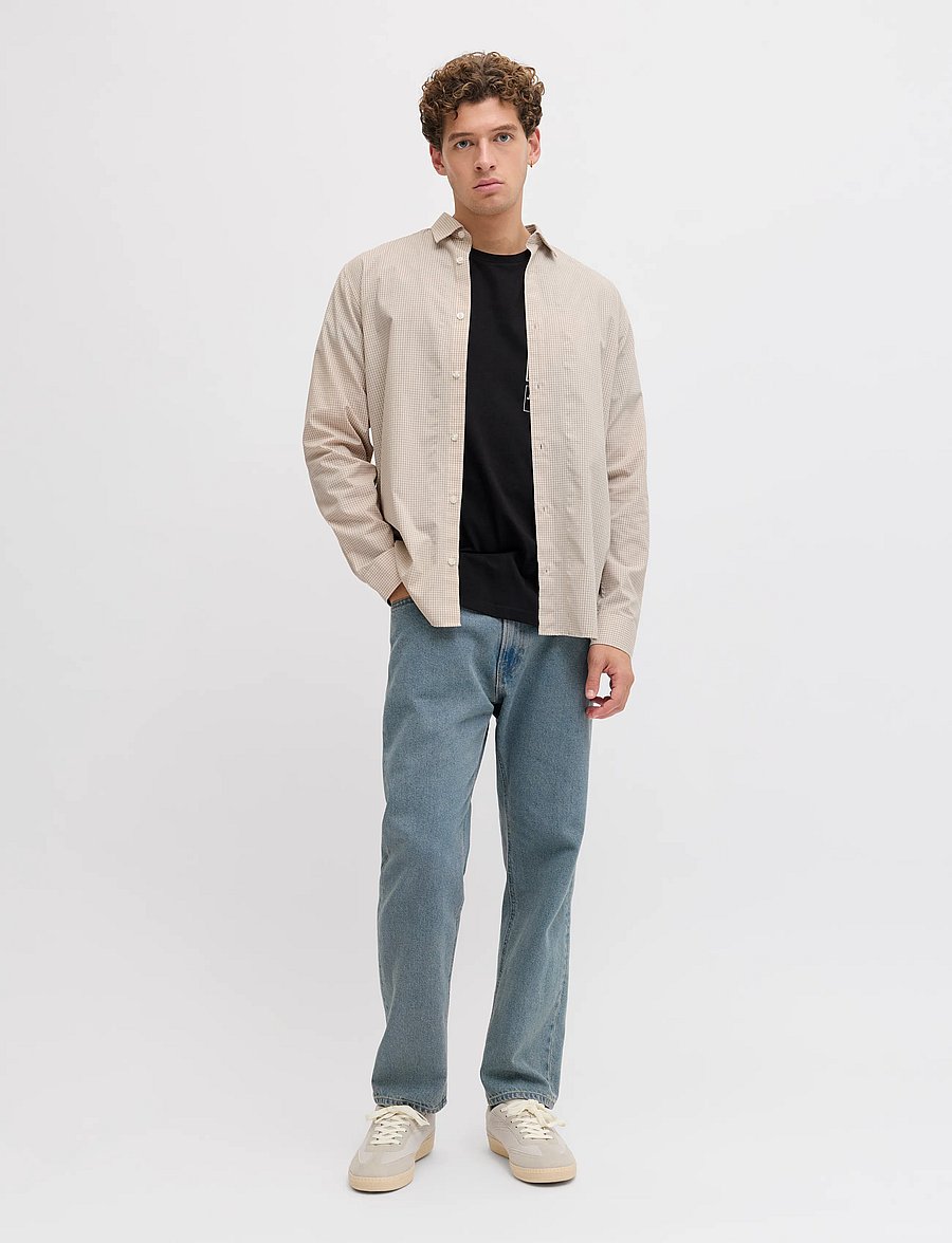 JJ REBEL - JREBGAVIN CHECK SHIRT LS - karierte hemden - roasted cashew - 4
