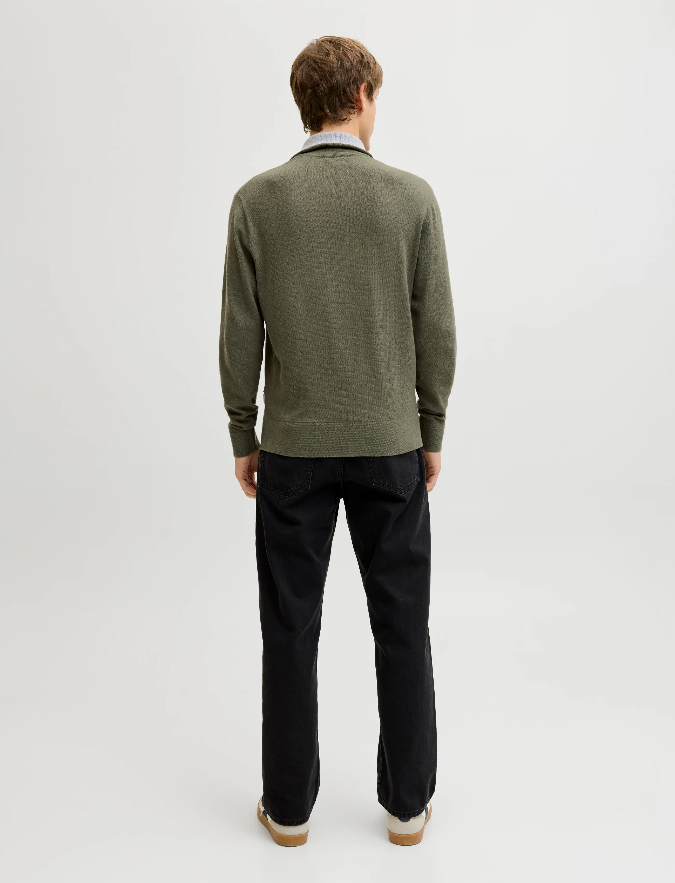 JJ REBEL - JREBBEATON KNIT HALF ZIP - beetle - 2