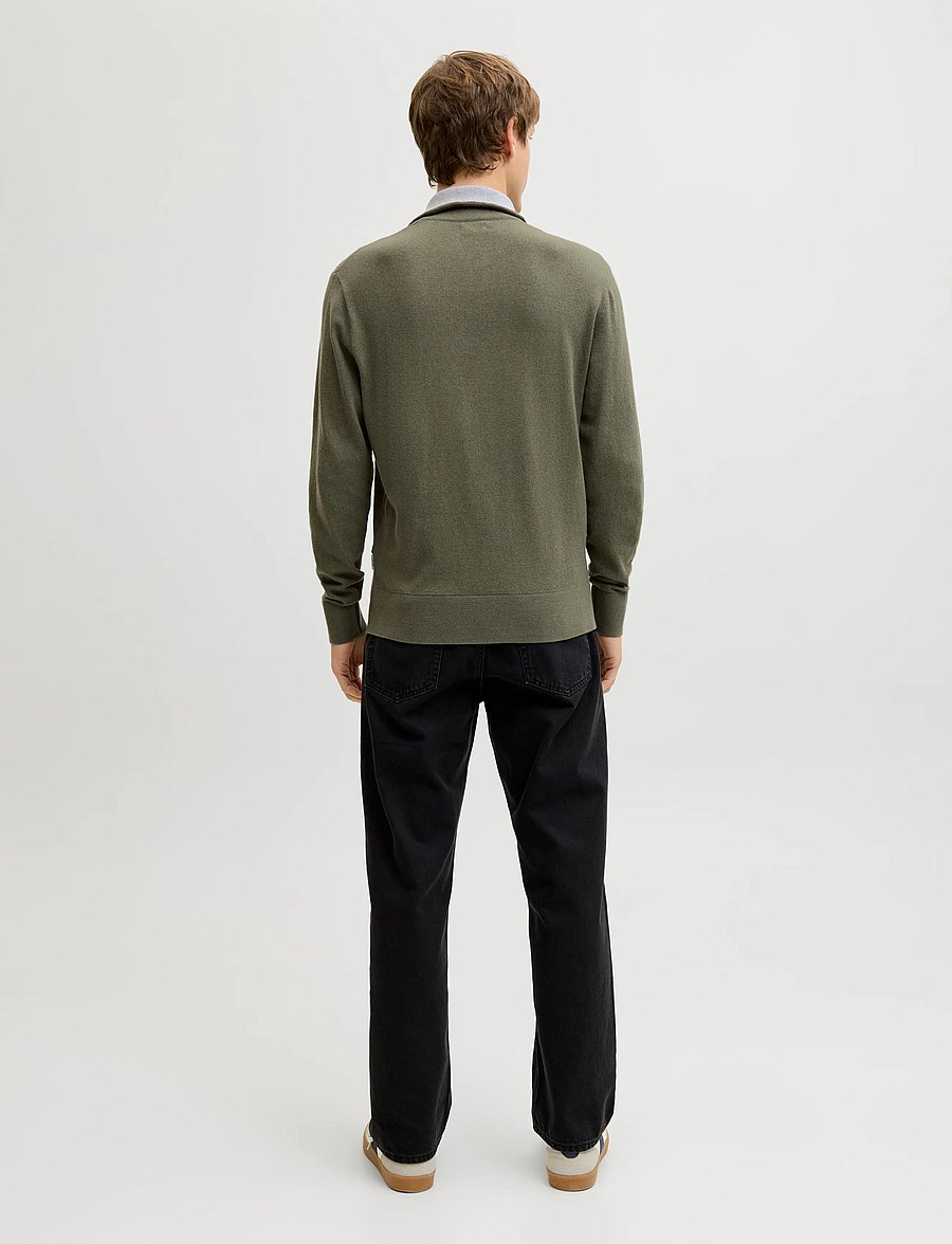 JJ REBEL - JREBBEATON KNIT HALF ZIP - beetle - 2