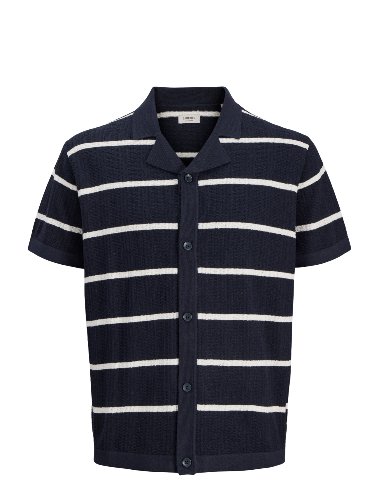 JJ REBEL JREBSTANCE KNIT RESORT SHIRT SS - Stickat - NAVY BLAZER / navy