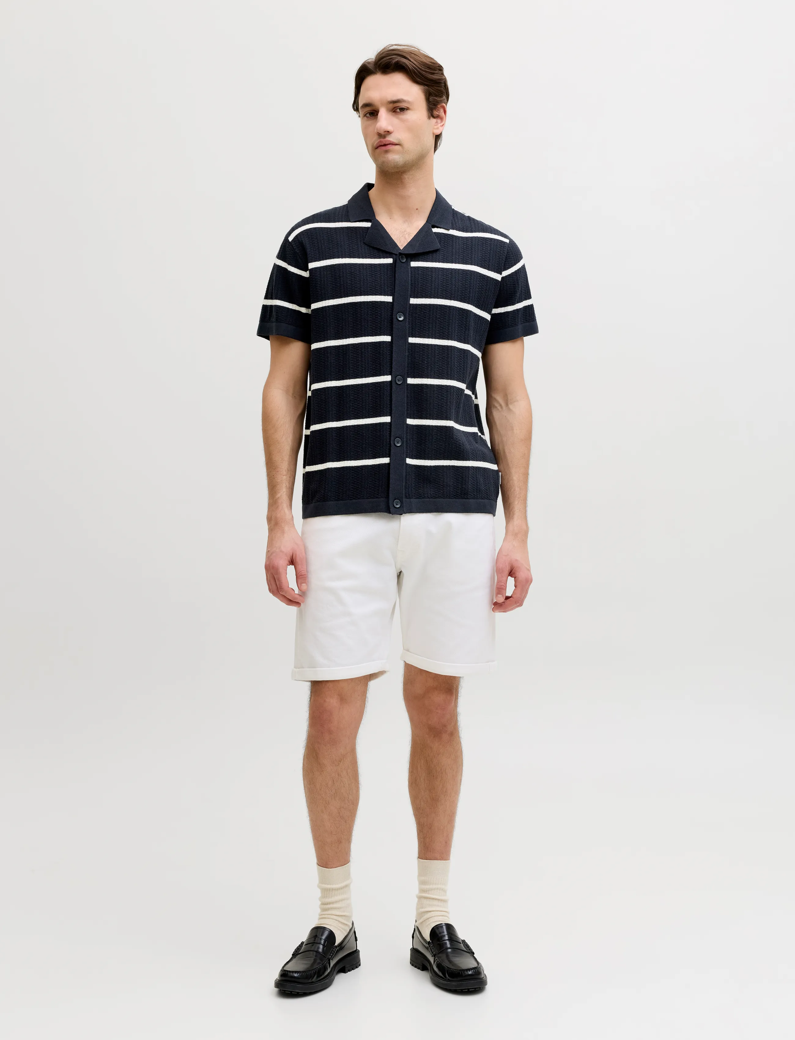 JJ REBEL - JREBSTANCE KNIT RESORT SHIRT SS - die niedrigsten preise - navy blazer - 4