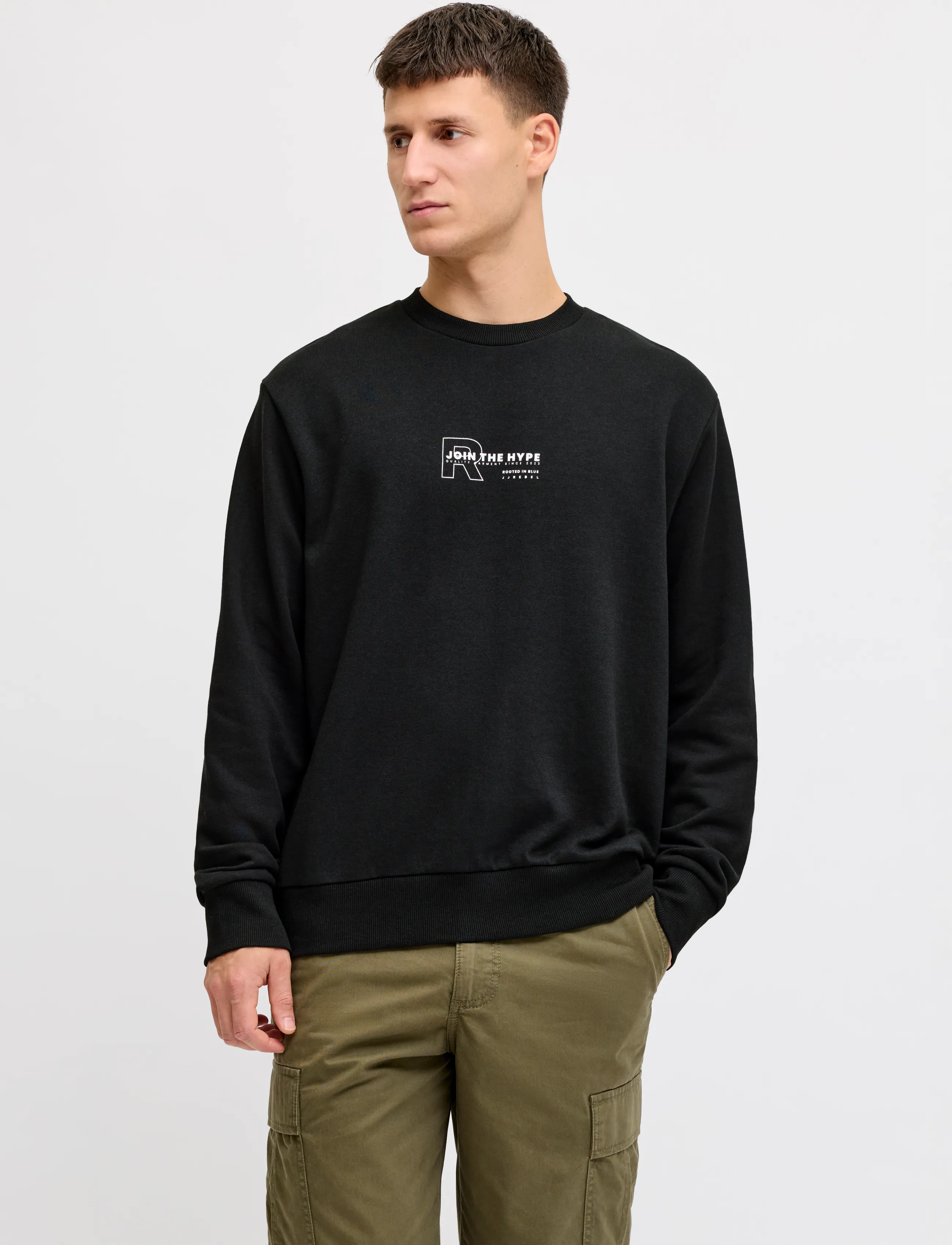 JJ REBEL JREBZAKI CREW NECK SWEAT - Sweatshirts - BLACK / black