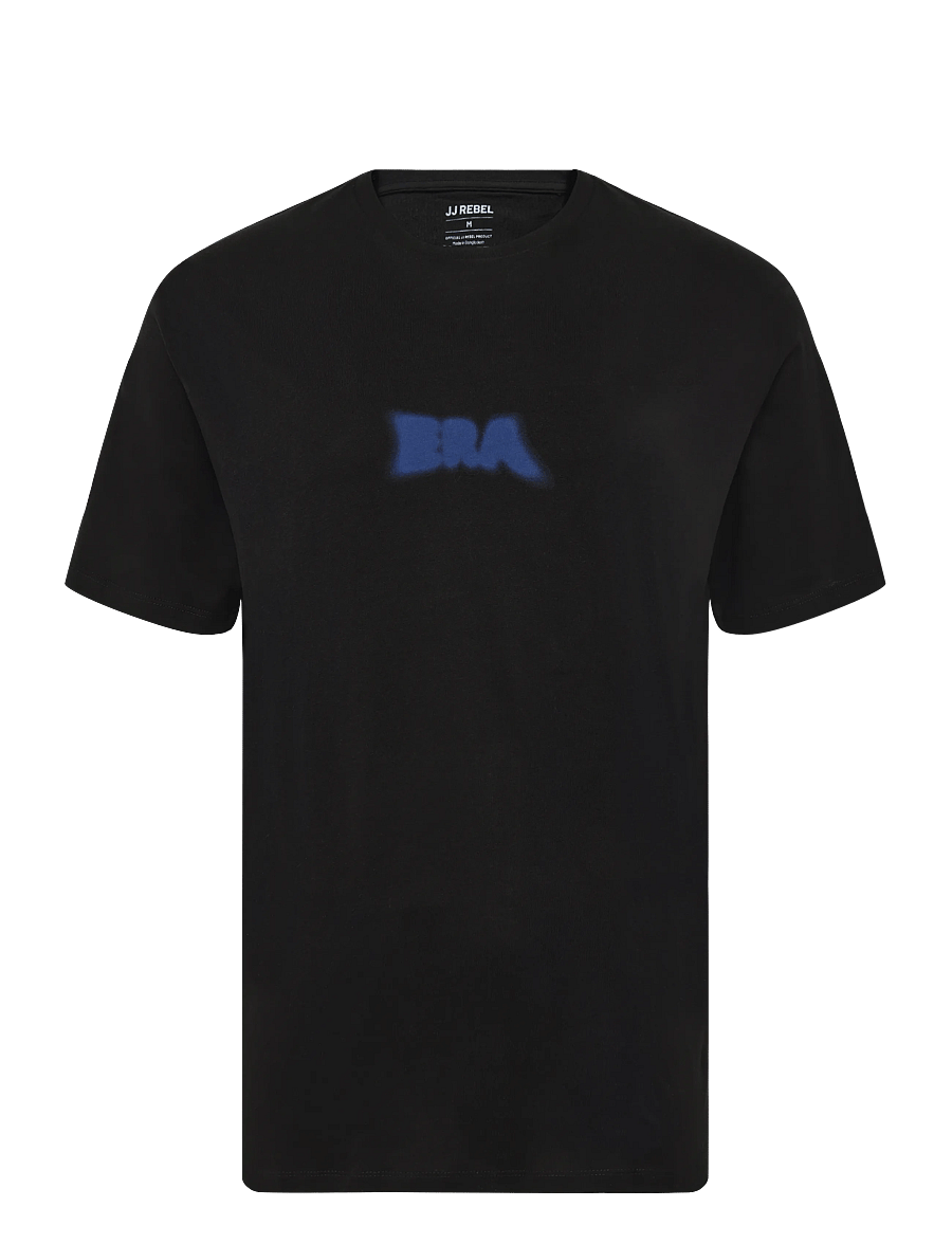 JJ REBEL - JREBRILEY SS TEE - kurzärmelige t-shirts - black - 1