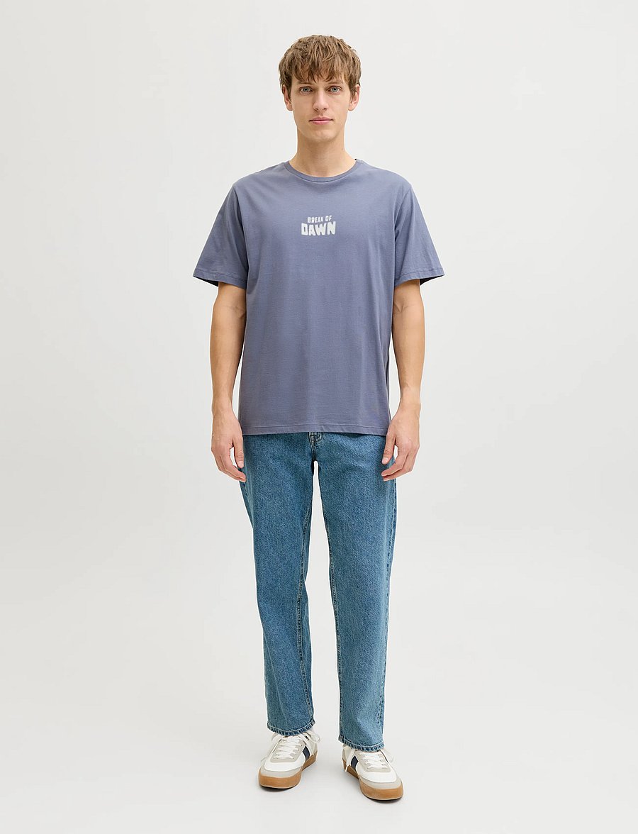 JJ REBEL - JREBRILEY SS TEE - kurzärmelige t-shirts - folkstone gray - 4
