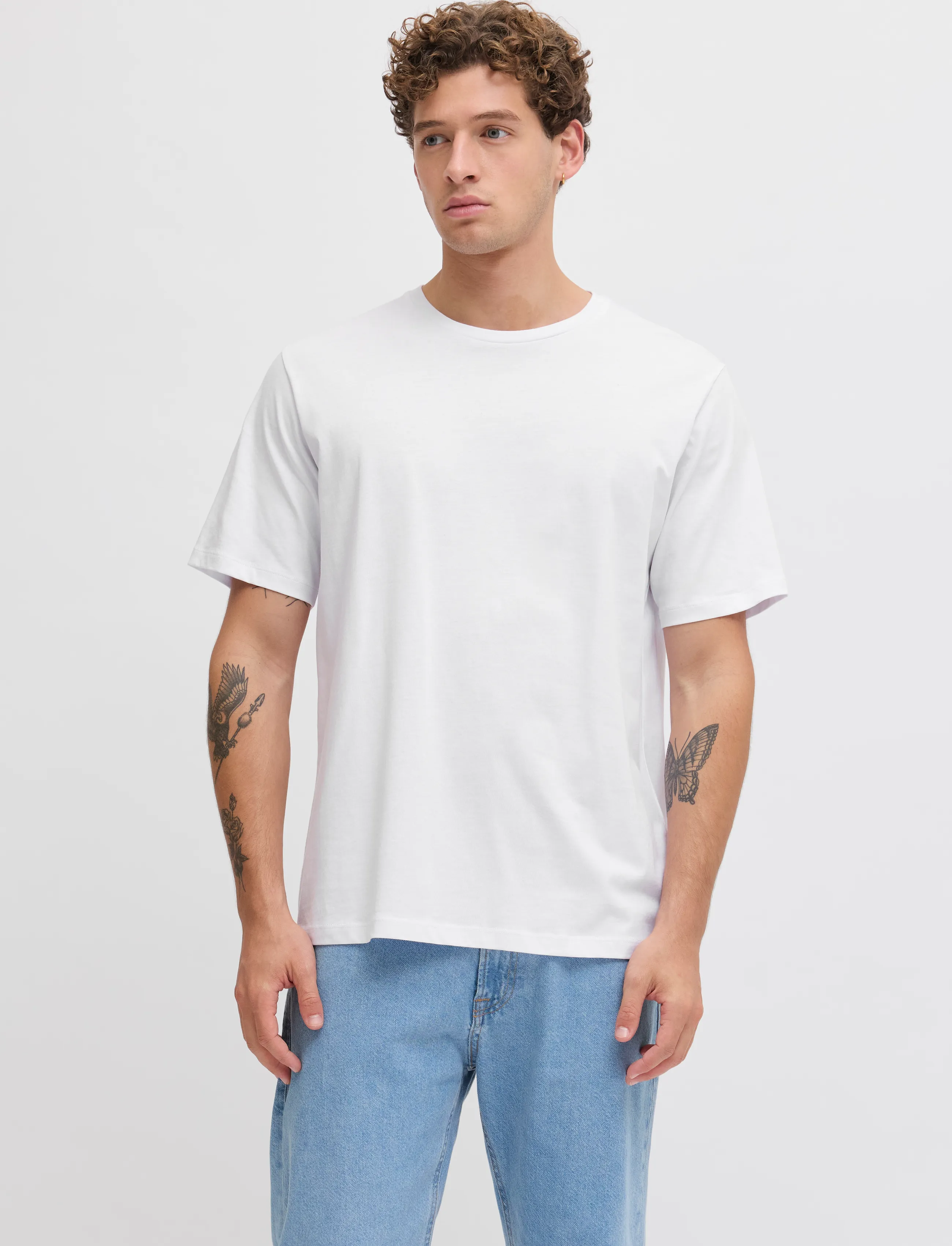 JJ REBEL JREBSIMON SS TEE - T-shirts - WHITE / white