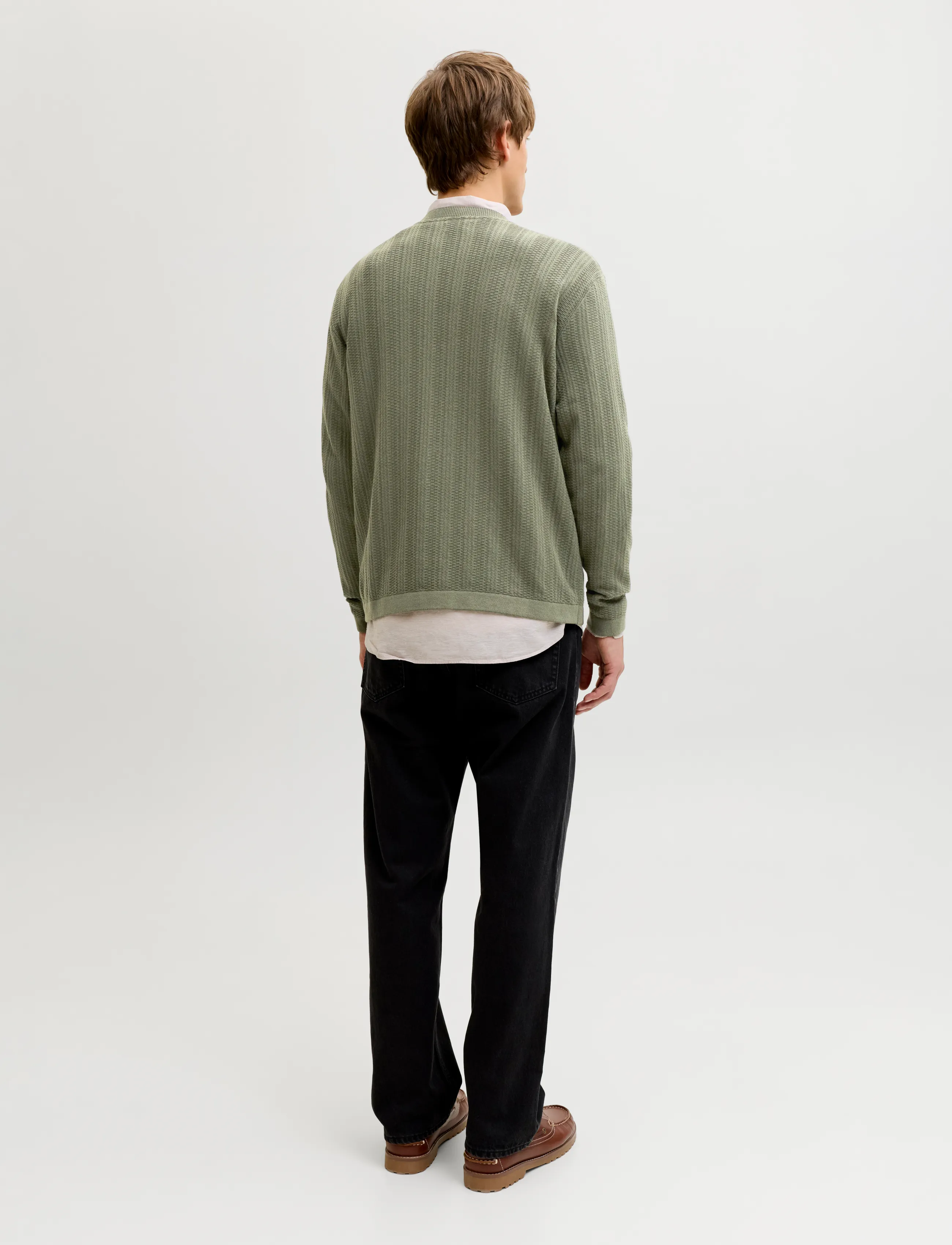 JJ REBEL - JREBSTANCE KNIT CREW NECK - laveste priser - beetle - 3