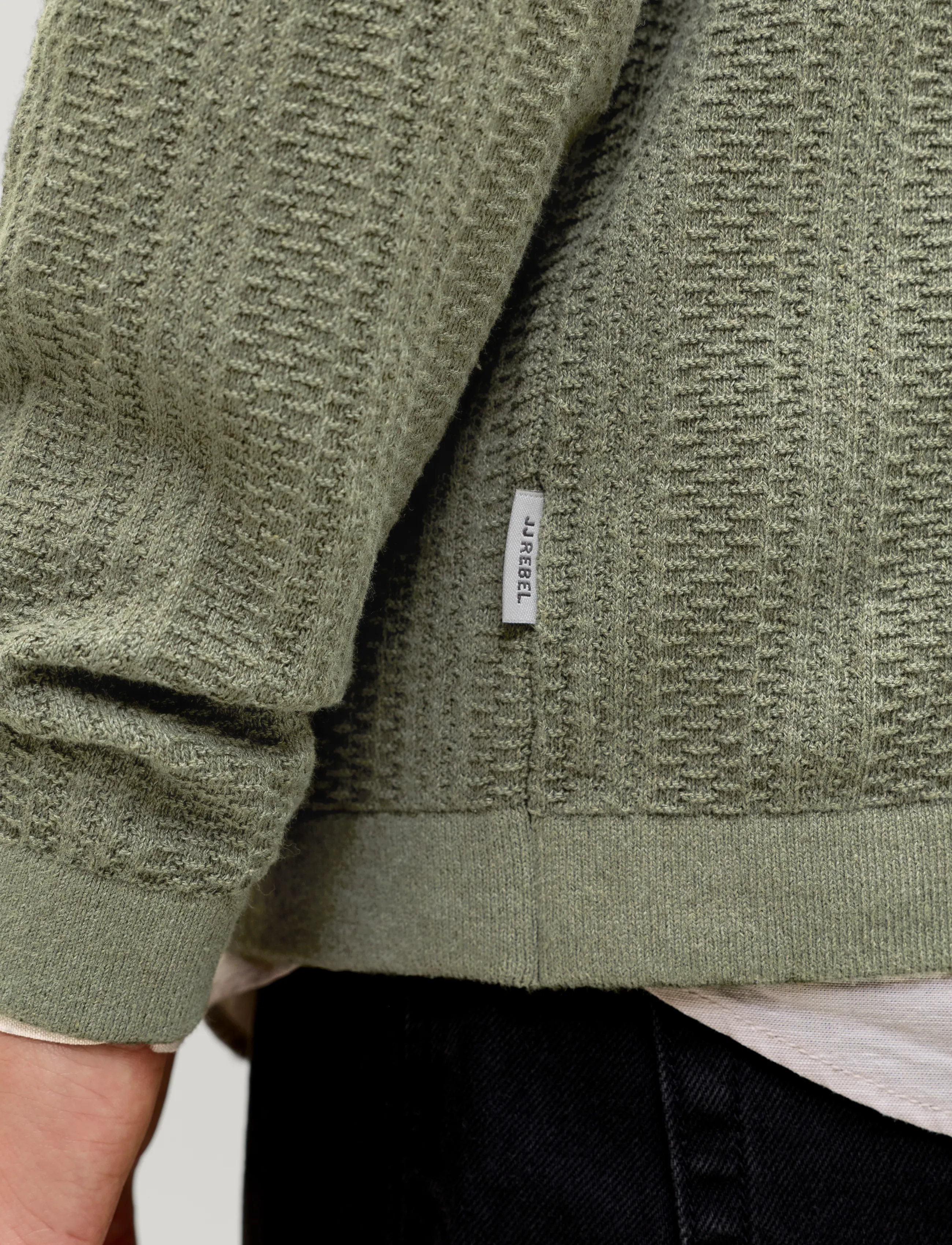 JJ REBEL - JREBSTANCE KNIT CREW NECK - laveste priser - beetle - 5