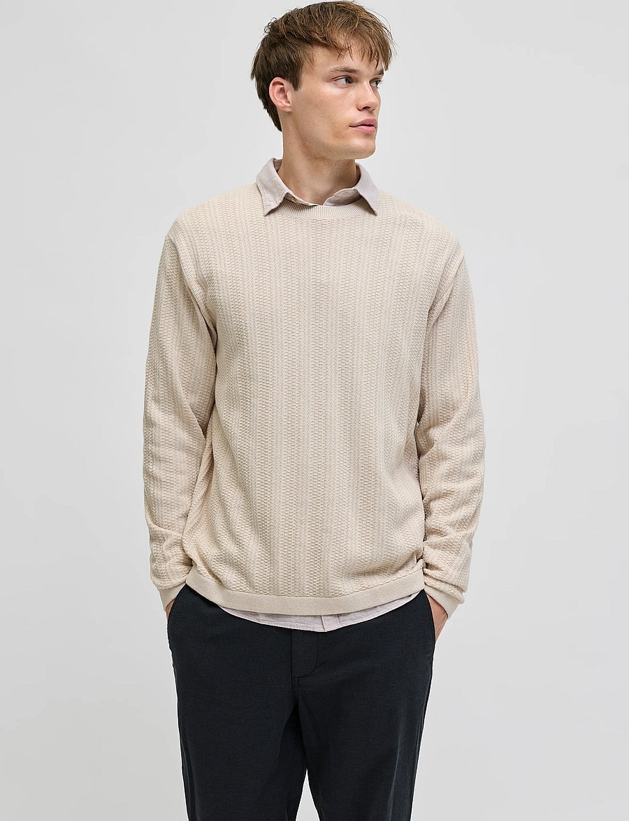 JJ REBEL - JREBSTANCE KNIT CREW NECK - Ümmarguse kaelusega kudumid - moonbeam - 0