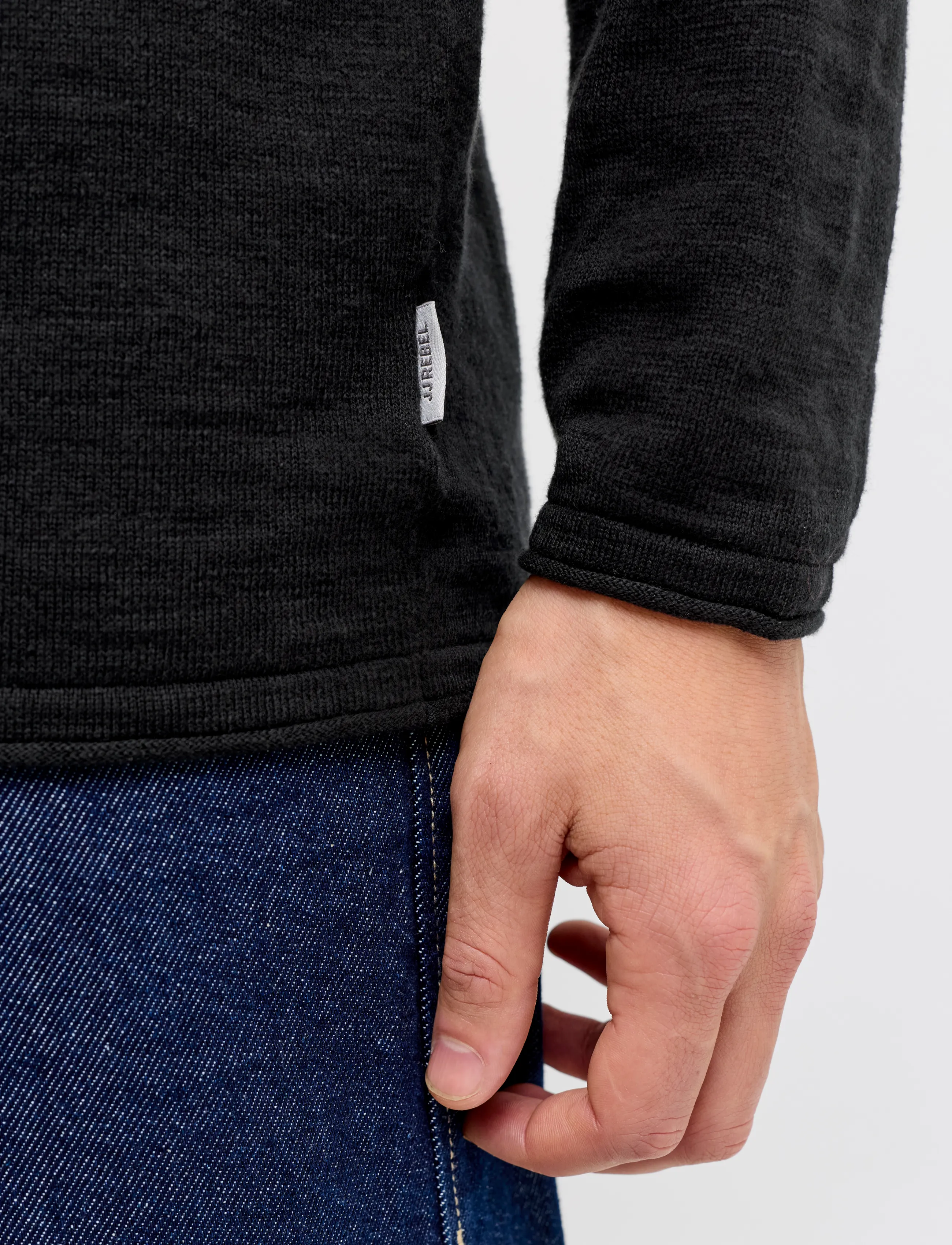 JJ REBEL - JREBVARGO KNIT CREW NECK - black - 4