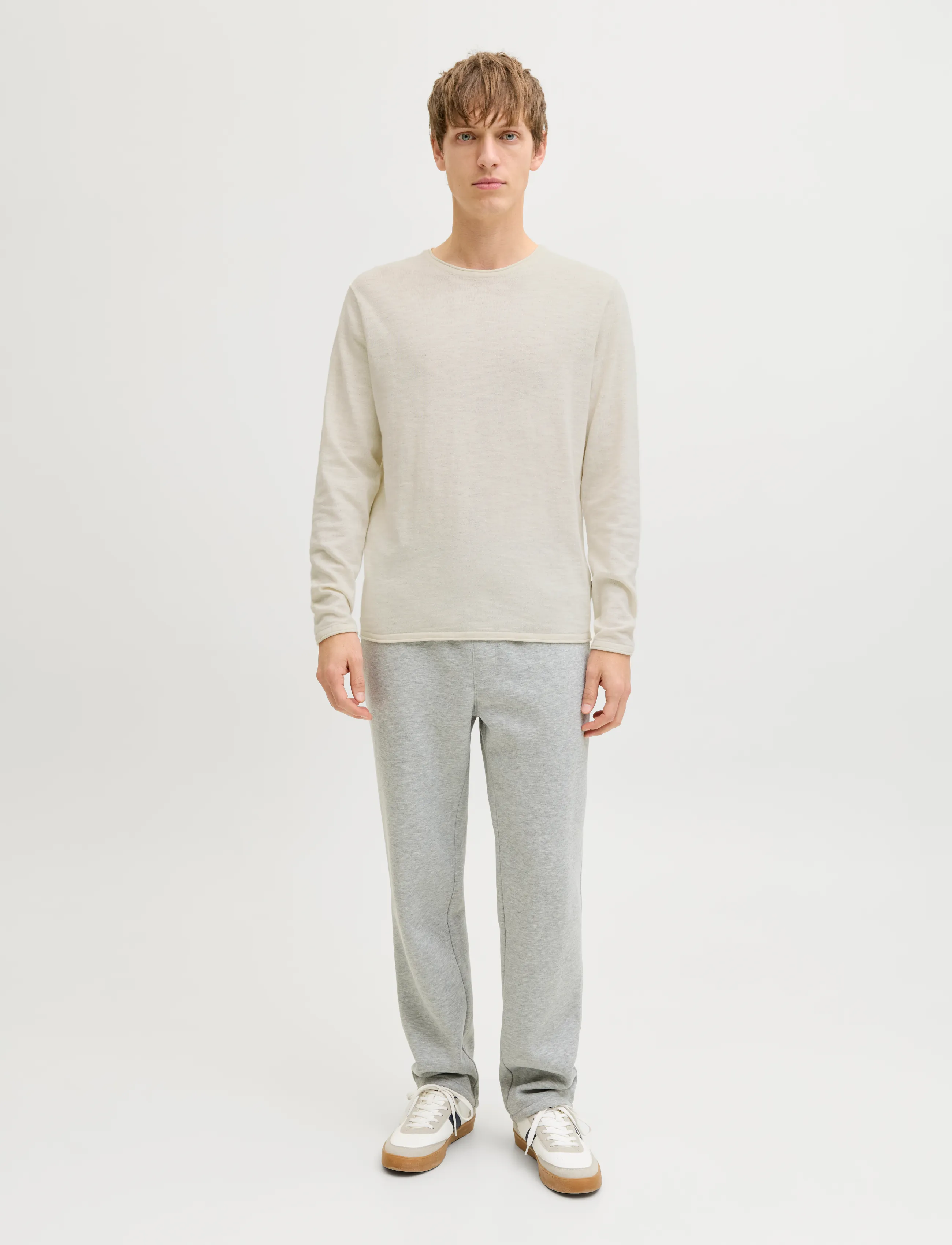 JJ REBEL - JREBVARGO KNIT CREW NECK - laveste priser - cloud dancer - 4