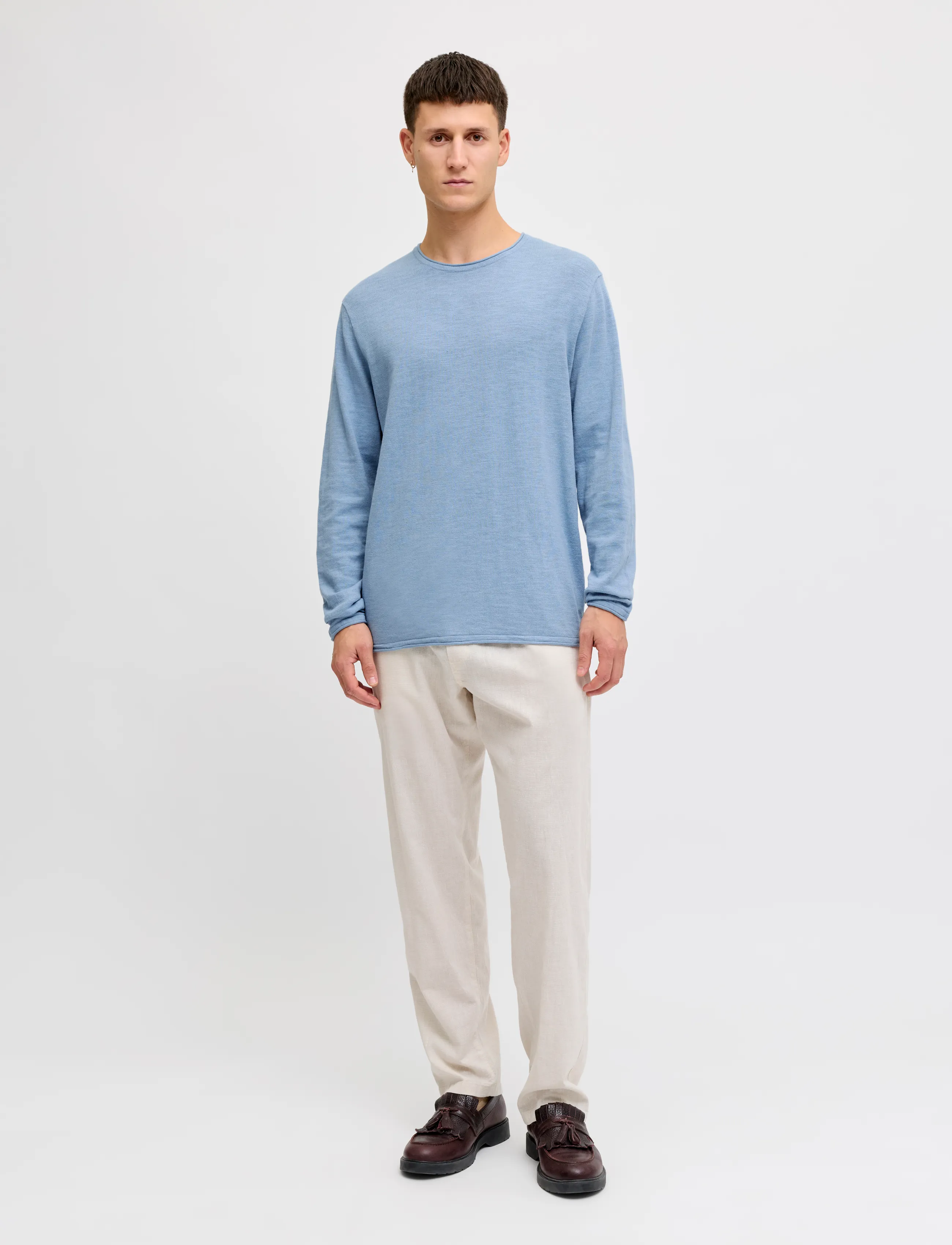 JJ REBEL - JREBVARGO KNIT CREW NECK - rundhals - faded denim - 4