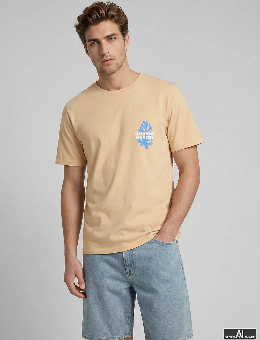 JJ REBEL - JREBANTONIO REGULAR SS TEE - apricot ice - 0