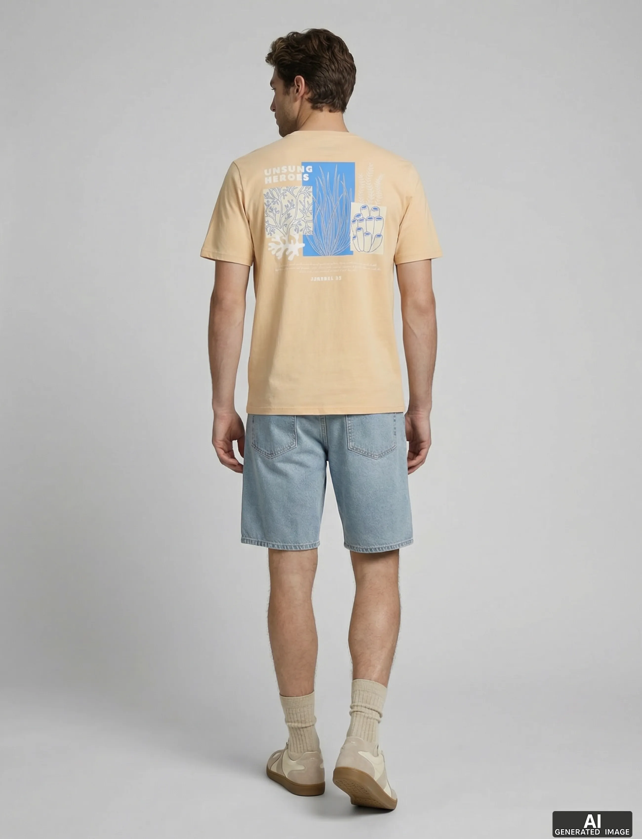 JJ REBEL - JREBANTONIO REGULAR SS TEE - apricot ice - 3